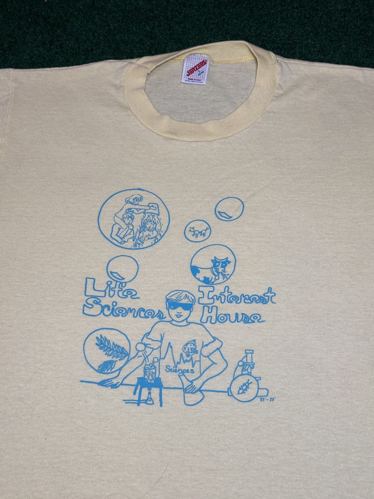 Jerzees Vintage Life Science Interest House Retro College T Shirt Size US L / EU 52-54 / 3 - 2 Thumbnail