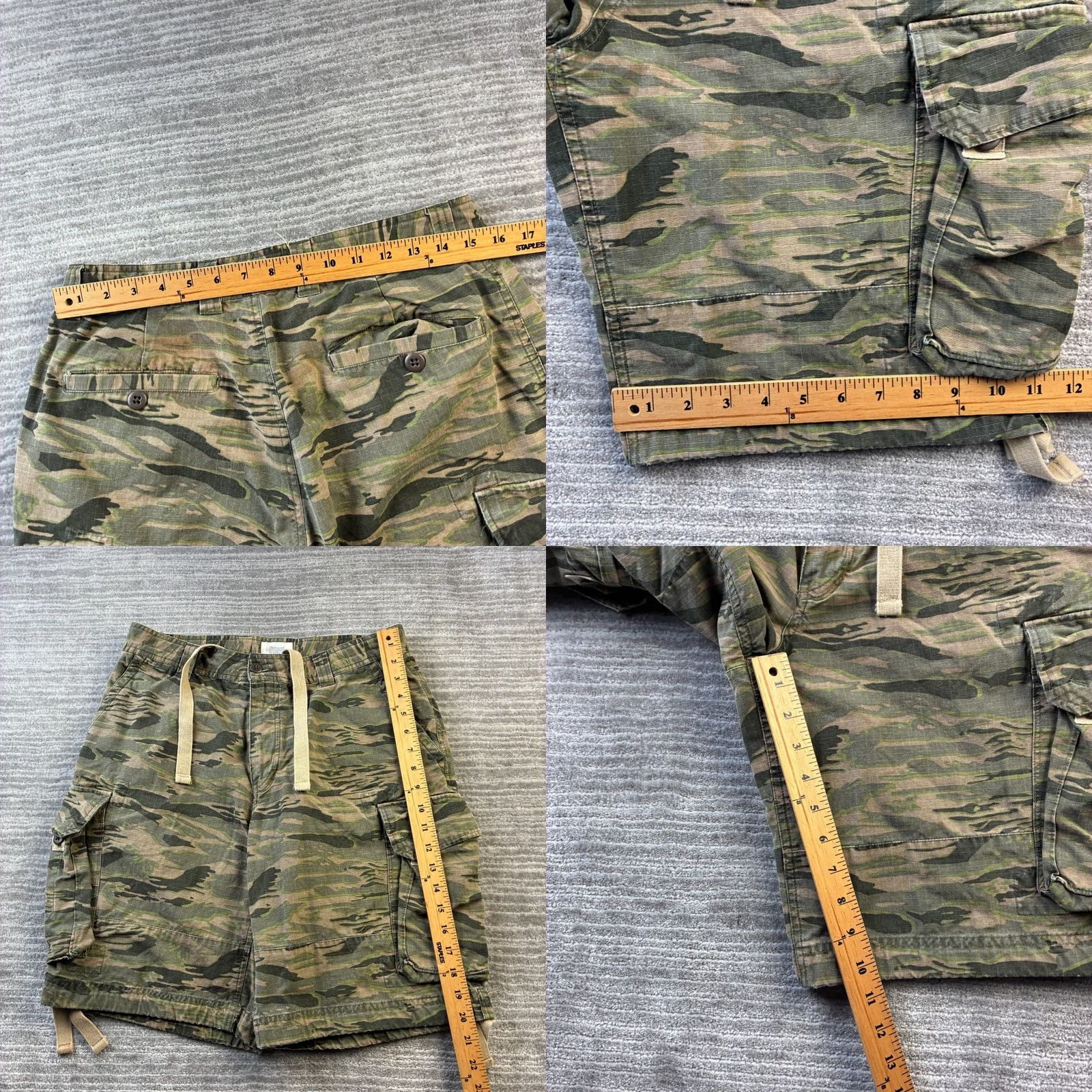 Gap VINTAGE Gap Shorts Mens 30 Cargo Military Paratrooper Tiger Stripe Green Size US 30 / EU 46 - 8 Thumbnail