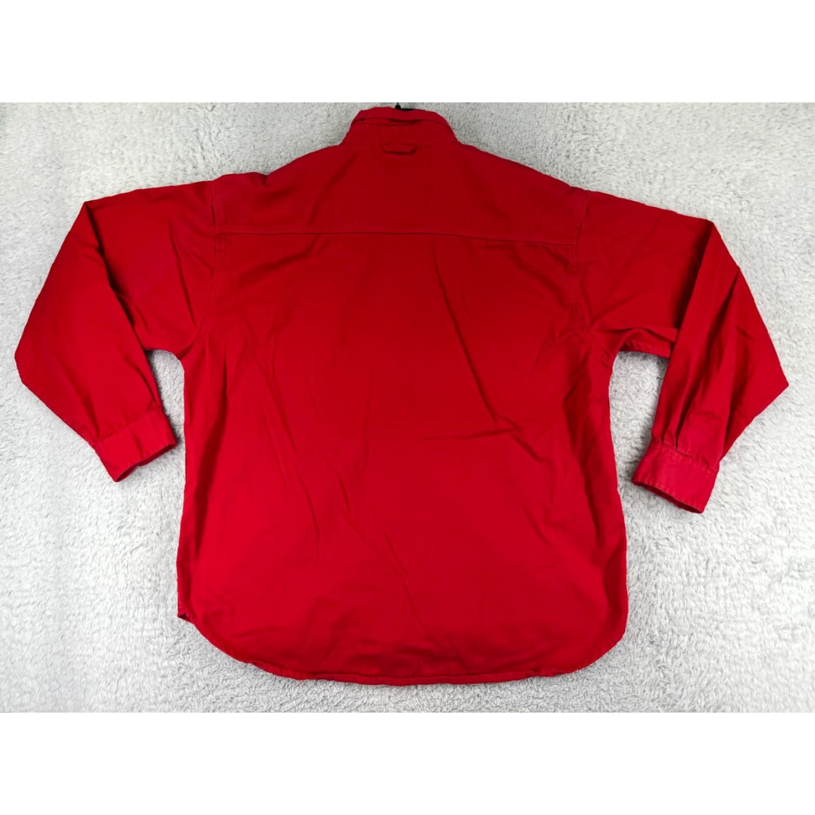 Vintage Sierra Pacific Shirt Mens Large Red Solid 100% Cotton Twill Long Sleeve Button-Up Shirt With Pocket Size US L / EU 52-54 / 3 - 2 Thumbnail