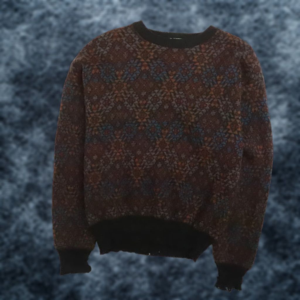 VINTAGE Neiman Marcus Wool Knit Crewneck Sweater Mens Size M Multicolor