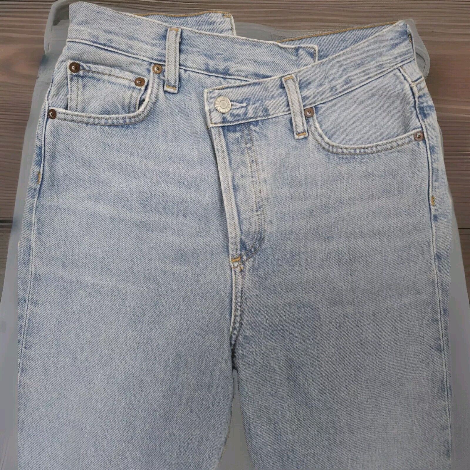 Agolde AGOLDE Womens Criss Cross Upsized Suburbia Light Straight Size 23" - 5 Thumbnail