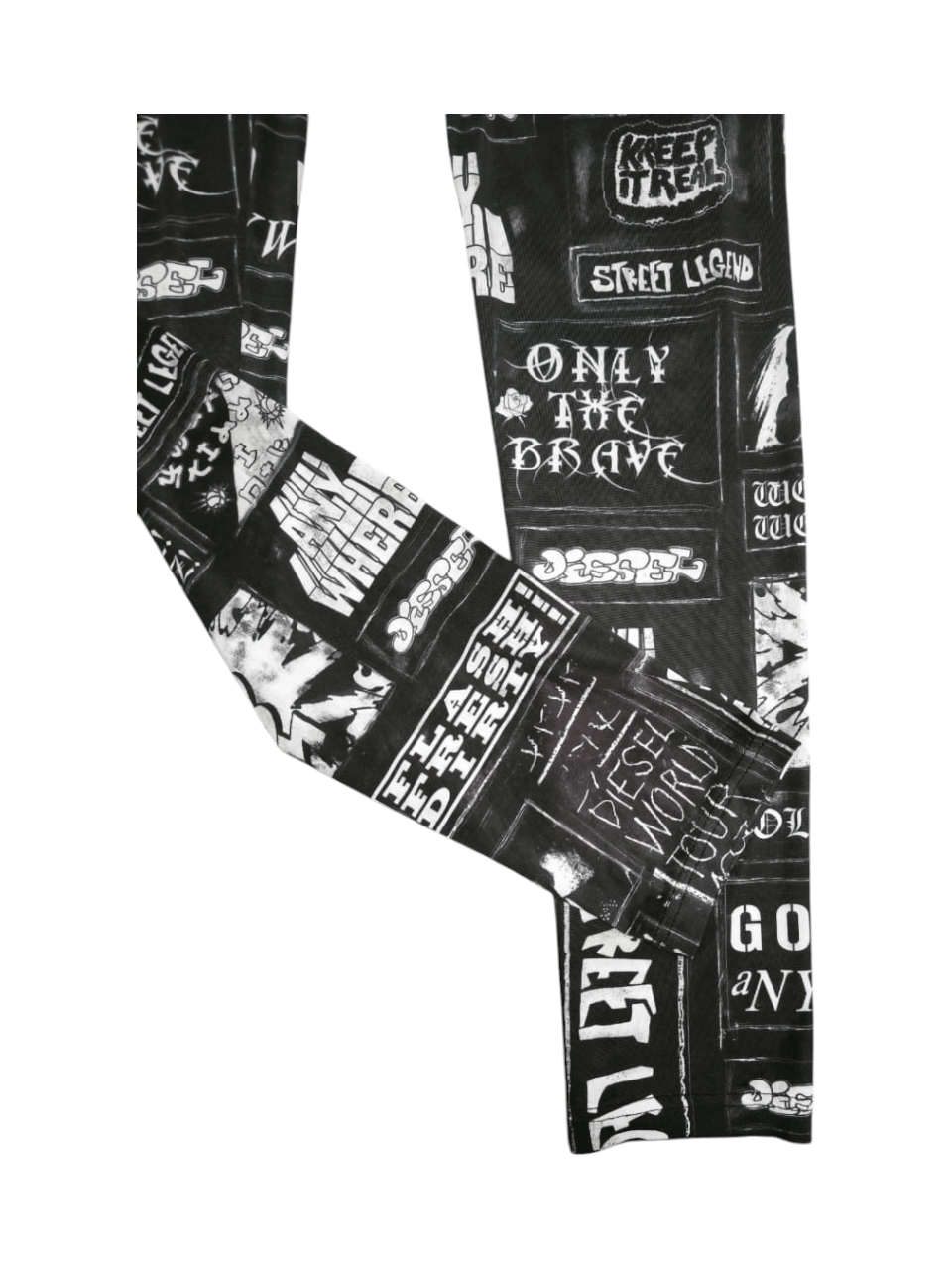 Diesel Black Printed Leggings Diesel Size 27" / US 4 / IT 40 - 3 Thumbnail