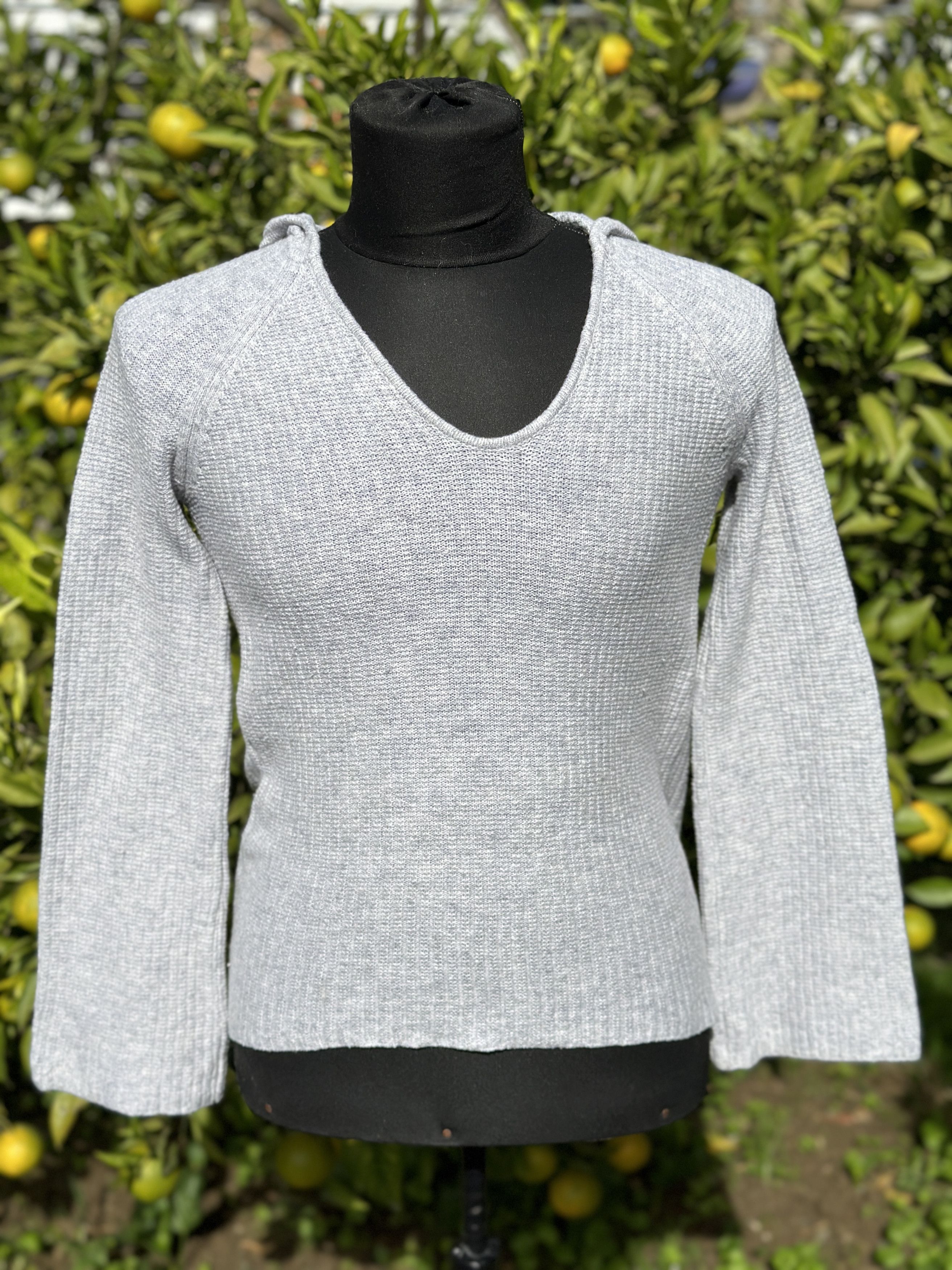 Other Jenni Kayne Hooded V-Neck Cashmere Wool Knit Pullover Sz S Size S / US 4 / IT 40 - 2 Thumbnail