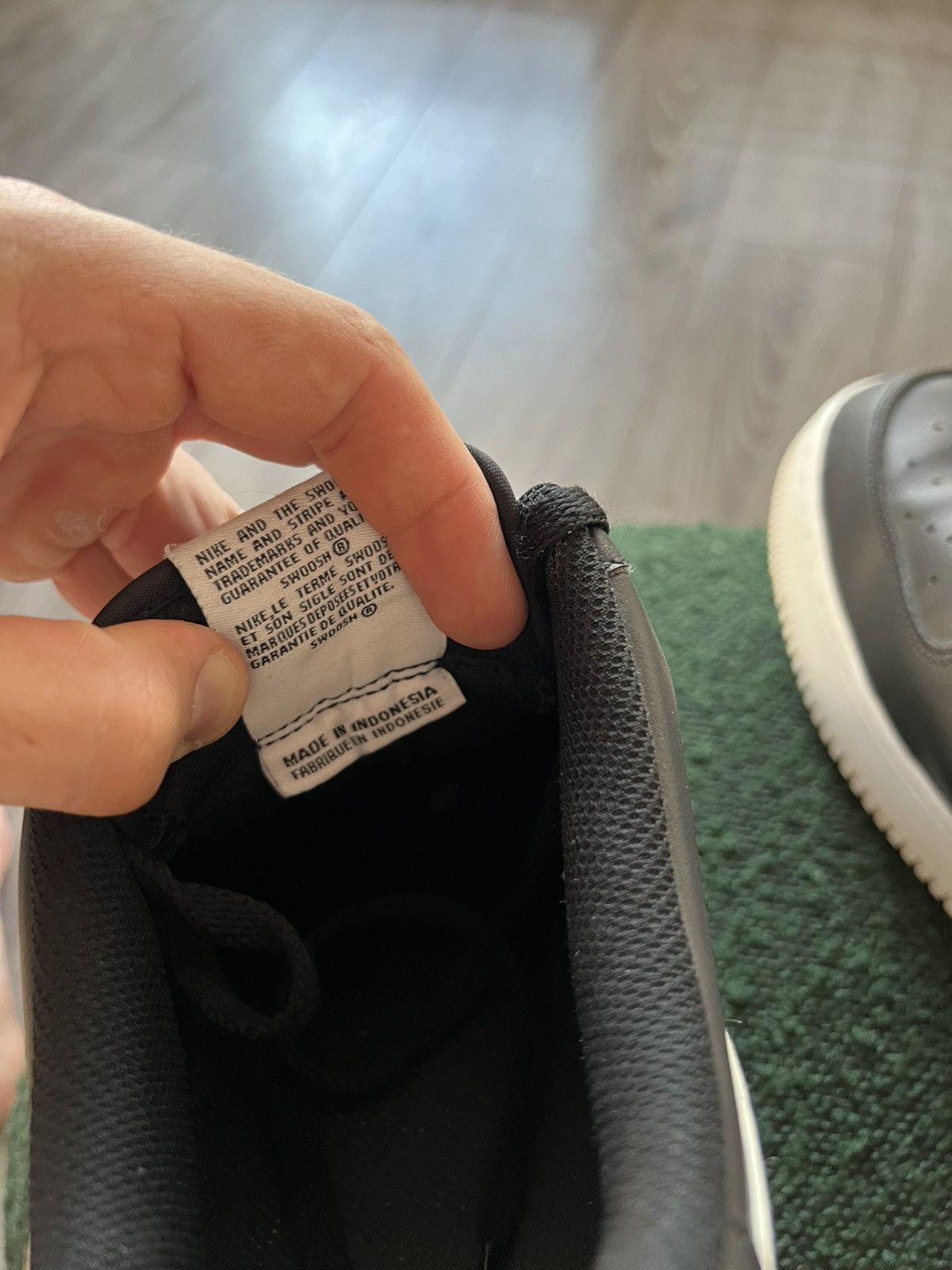 Nike ‼️Nike Air Force 1 ‘07 AN20 Black Leather White Logo Sneakers Size US 13 / EU 46 - 18 Thumbnail