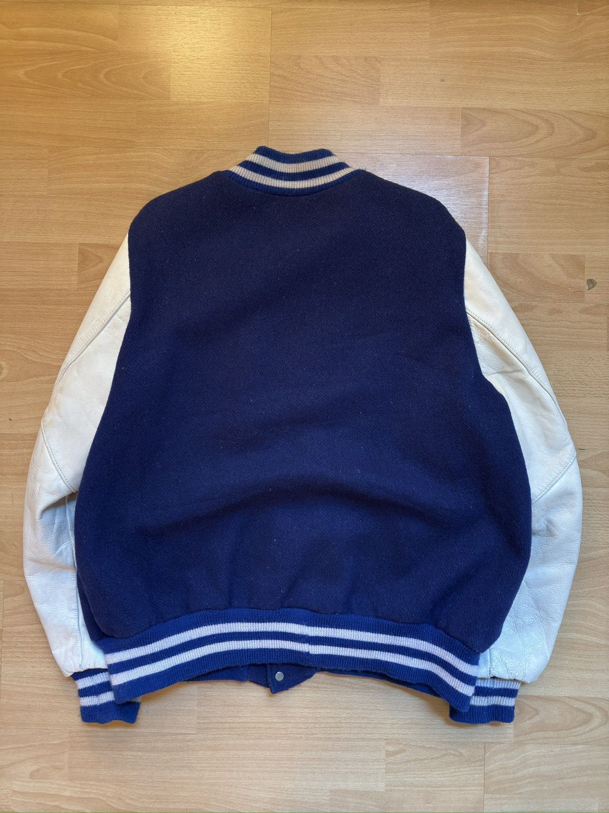 Vintage Vintage Varsity Letterman Jacket Blue/White Size US M / EU 48-50 / 2 - 2 Thumbnail