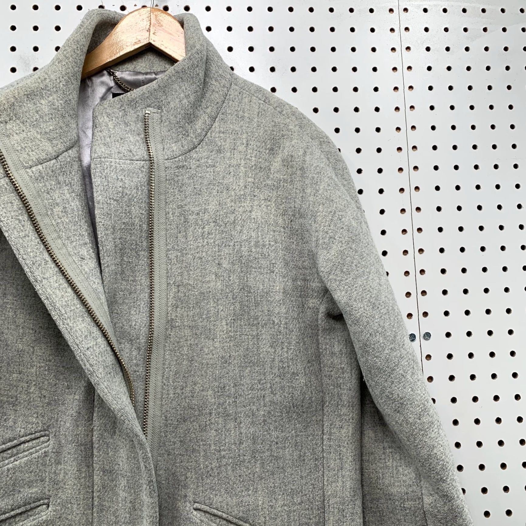 J.Crew J.CREW Coat Womens 4 Gray Italian Stadium Cloth Nello Gori Wool Blend Jacket Teen? Size S / US 4 / IT 40 - 7 Thumbnail