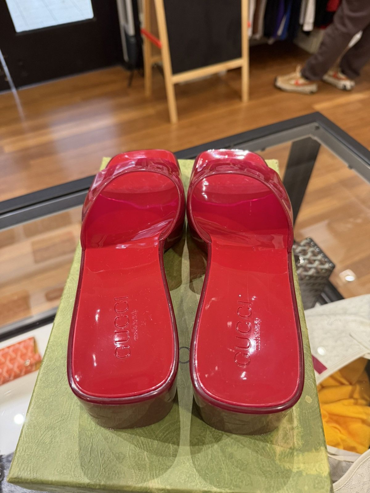 Gucci Gucci Rubber Jelly Platform Sandal - Hibiscus Red Size US 9 / IT 39 - 7 Thumbnail