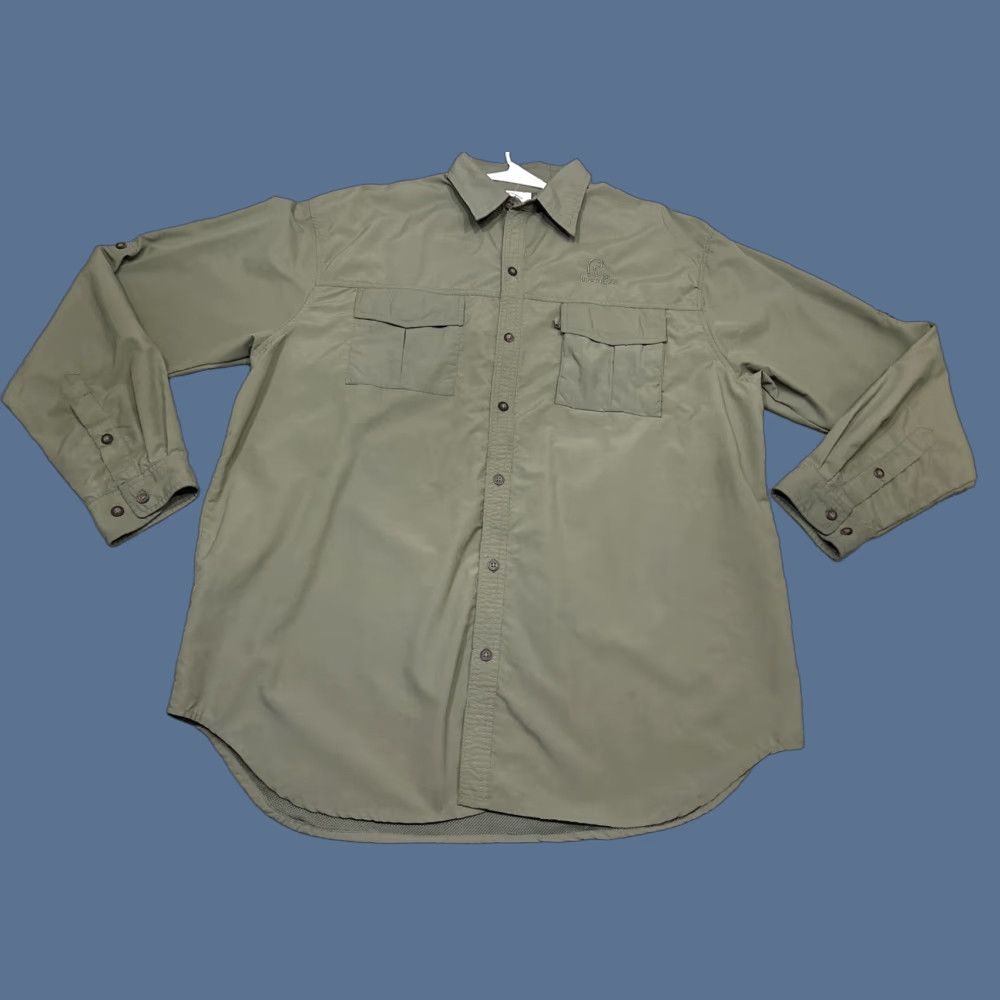 Hunter Ducks Unlimited Men's Hunter Olive Green Lightweight Vented Button-Down XL Shirt Size US XL / EU 56 / 4 - 1 Thumbnail
