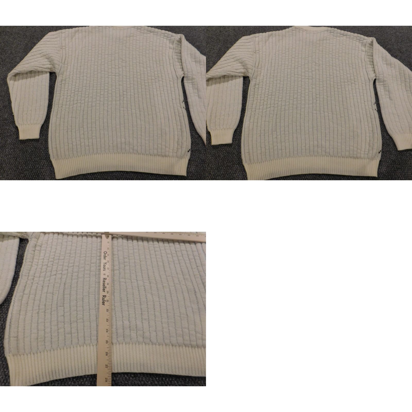 Vintage Adam Sloane Mens Sweater Large Beige Crewneck Pullover Knit" Size US L / EU 52-54 / 3 - 9 Thumbnail