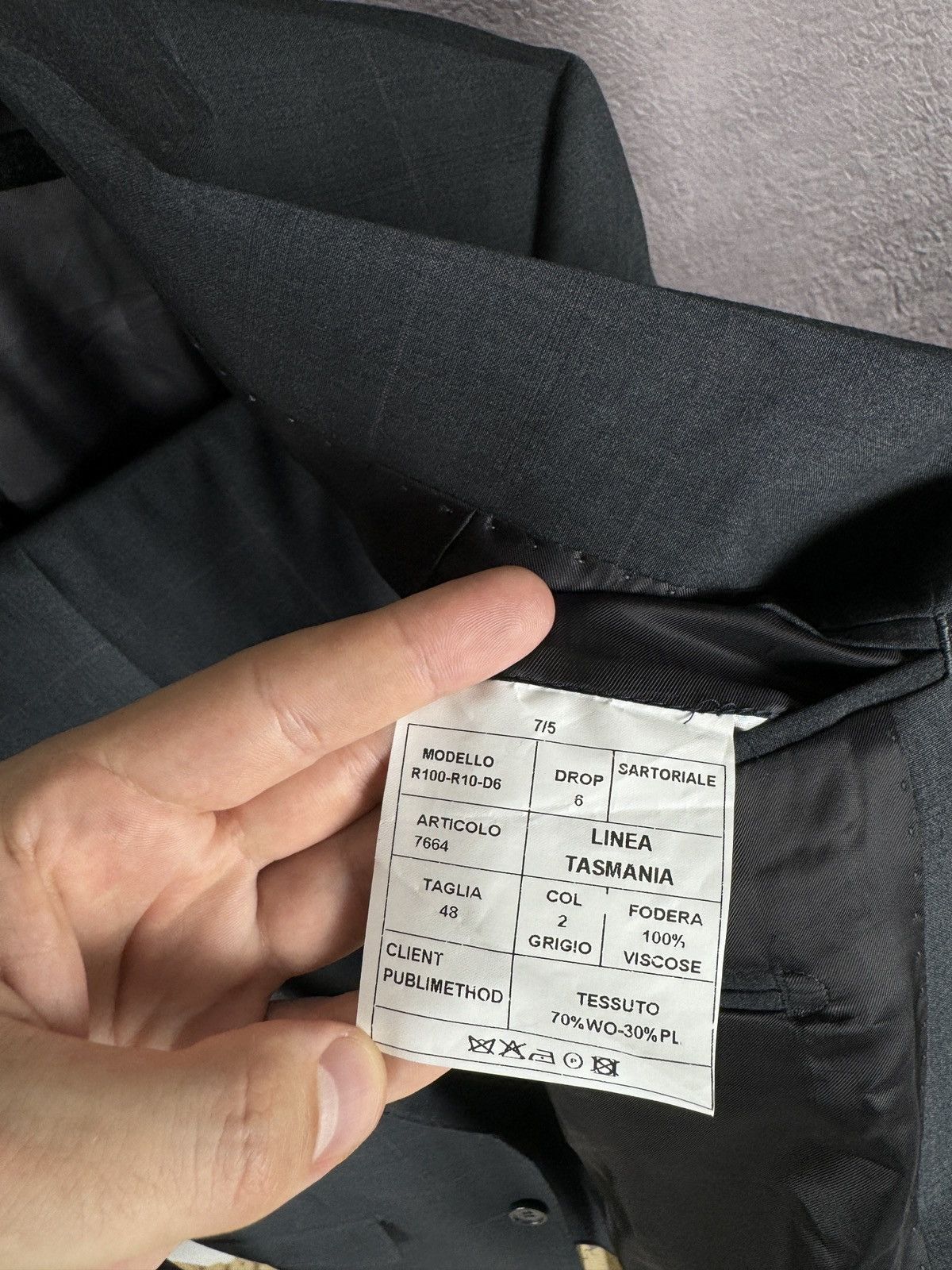Nazareno Gabrielli BNWT Nazareno Gabrielli checkered grey 2 button wool suit Size 38R - 14 Thumbnail