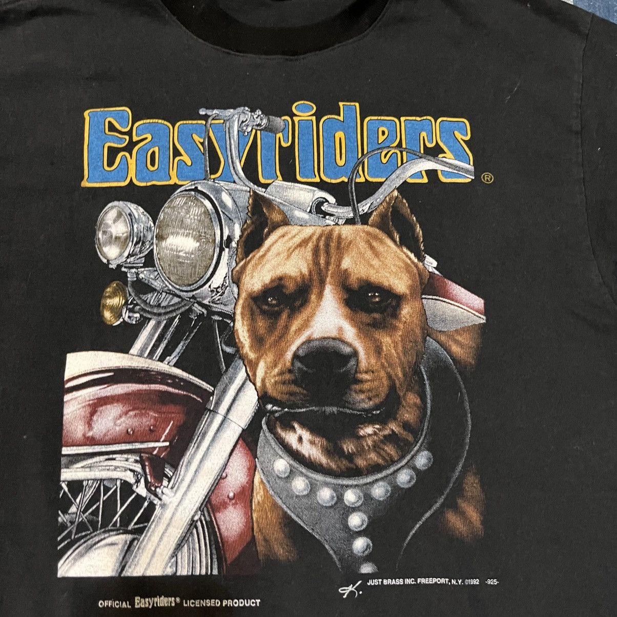 Harley Davidson × Vintage VTG 90s Easy Riders Pitbull Dog T shirt XL Size US XL / EU 56 / 4 - 2 Thumbnail
