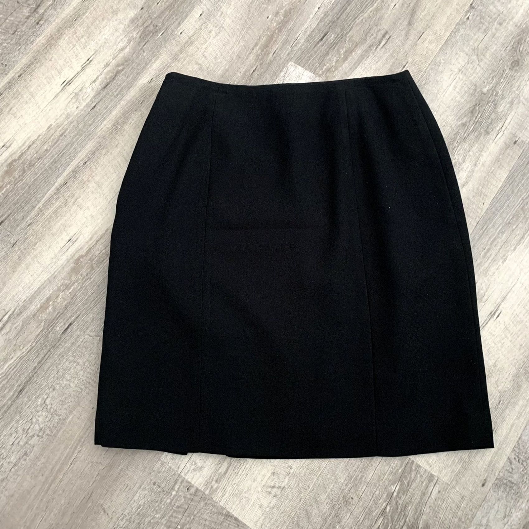 Jones New York Jones New York Skirt Womens 10 Solid Black Triacetate Lined Pencil Knee Length Zip Slit Vintage No Size 32" / US 10 / IT 46 - 3 Thumbnail