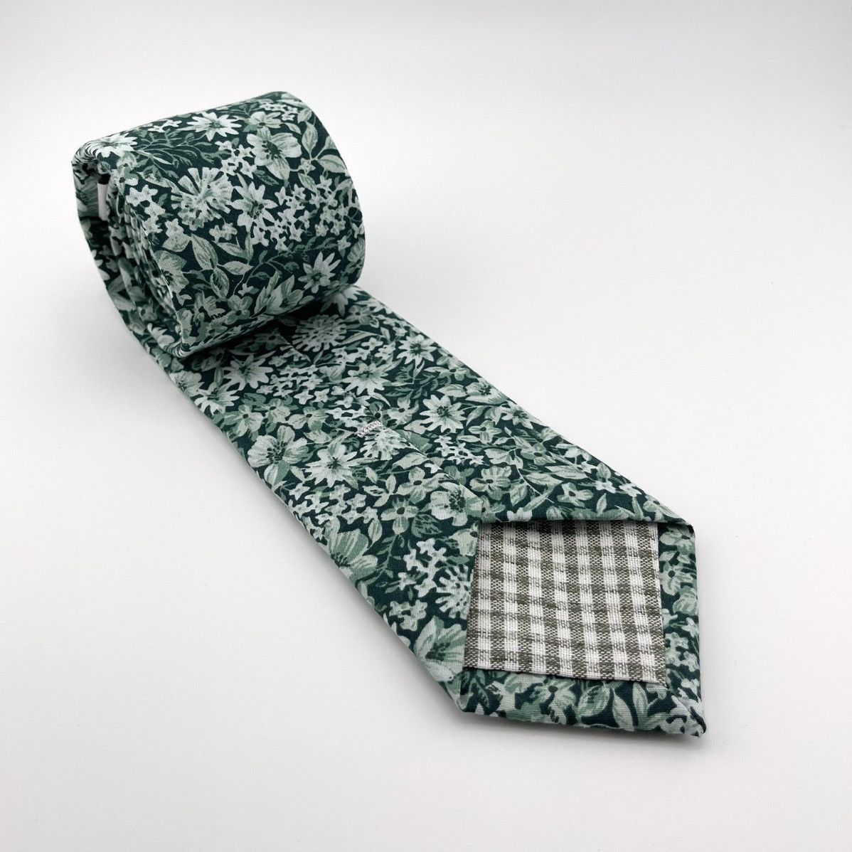 Other Men’s Pine Green Floral Print Necktie, Slim 2.75” Width Tie Size ONE SIZE - 5 Thumbnail