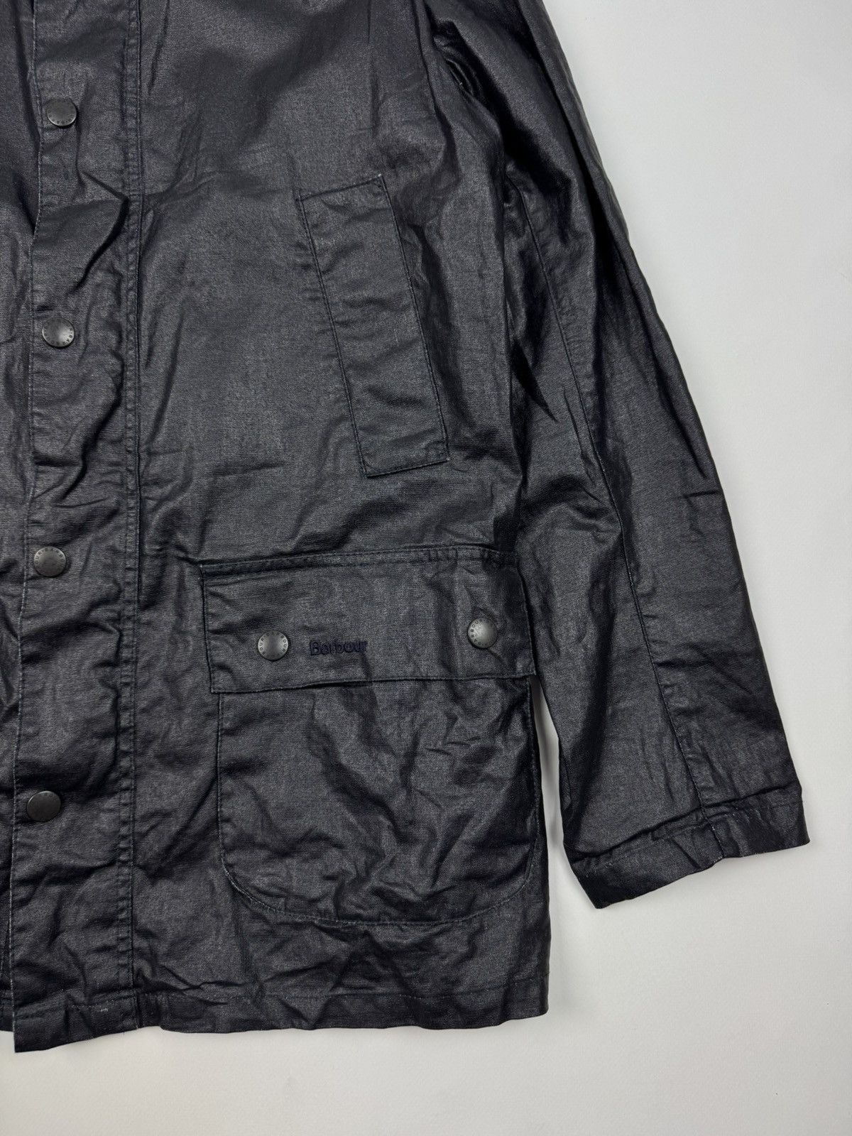 Barbour Barbour Keats Black Linen/Polyurethane Coat Jacket Size US S / EU 44-46 / 1 - 5 Thumbnail