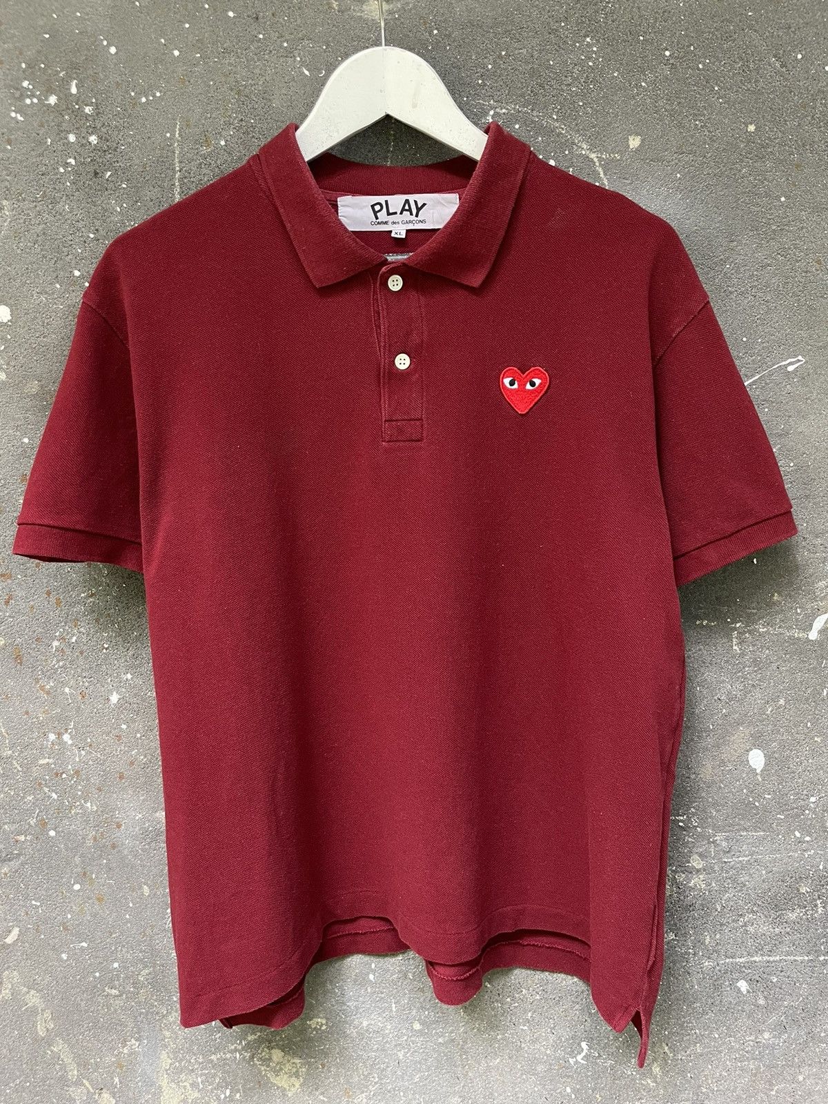 Comme des Garcons PLAY Play Comme Des Garçons Polo T-Shirt Red Size US XL / EU 56 / 4 - 2 Thumbnail
