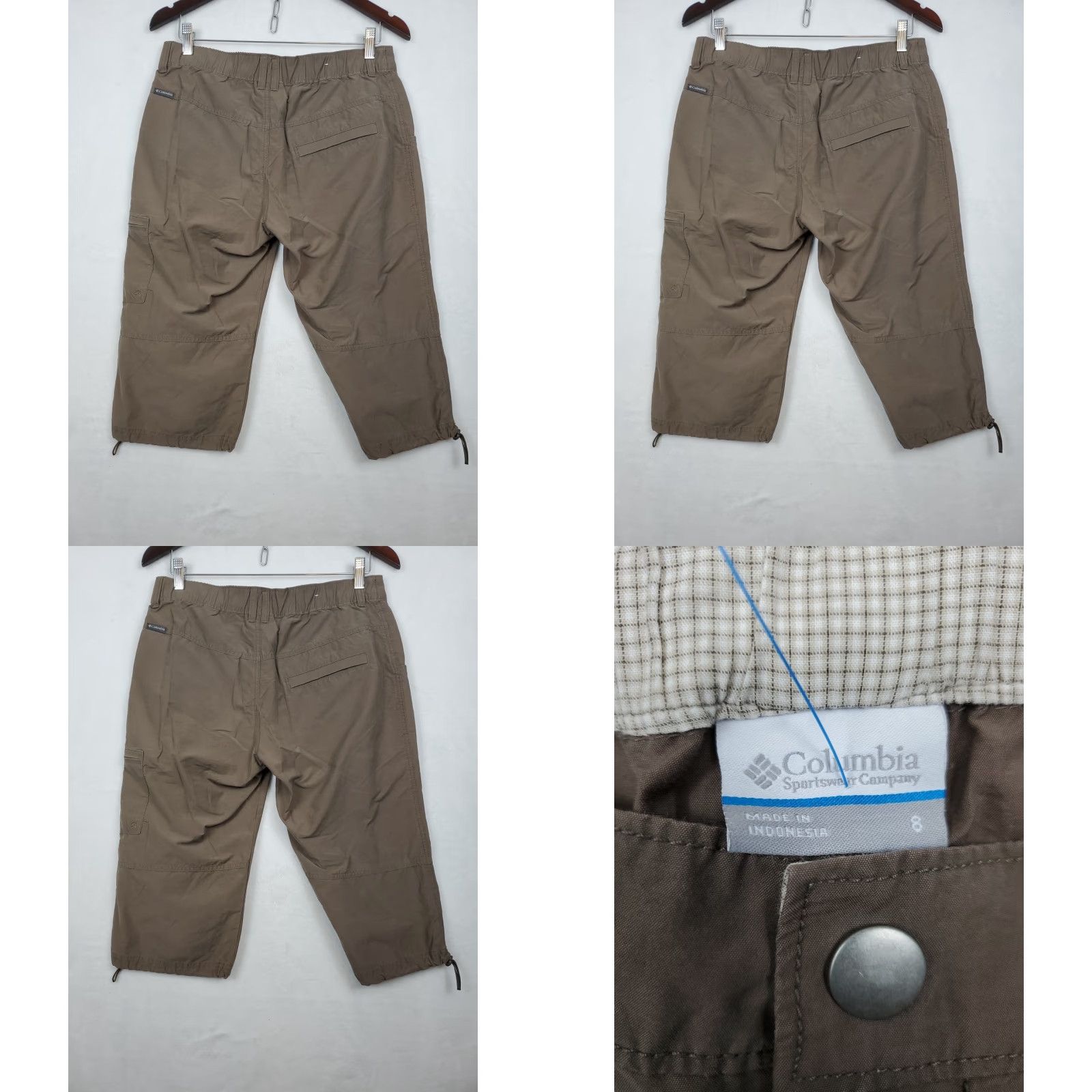 Vintage Columbia Pants Women 8 Brown Cropped Straight Leg Cargo Pockets Outdoor Casual Machine Washable Nylon Blend Signature? Size 30" / US 8 / IT 44 - 9 Thumbnail
