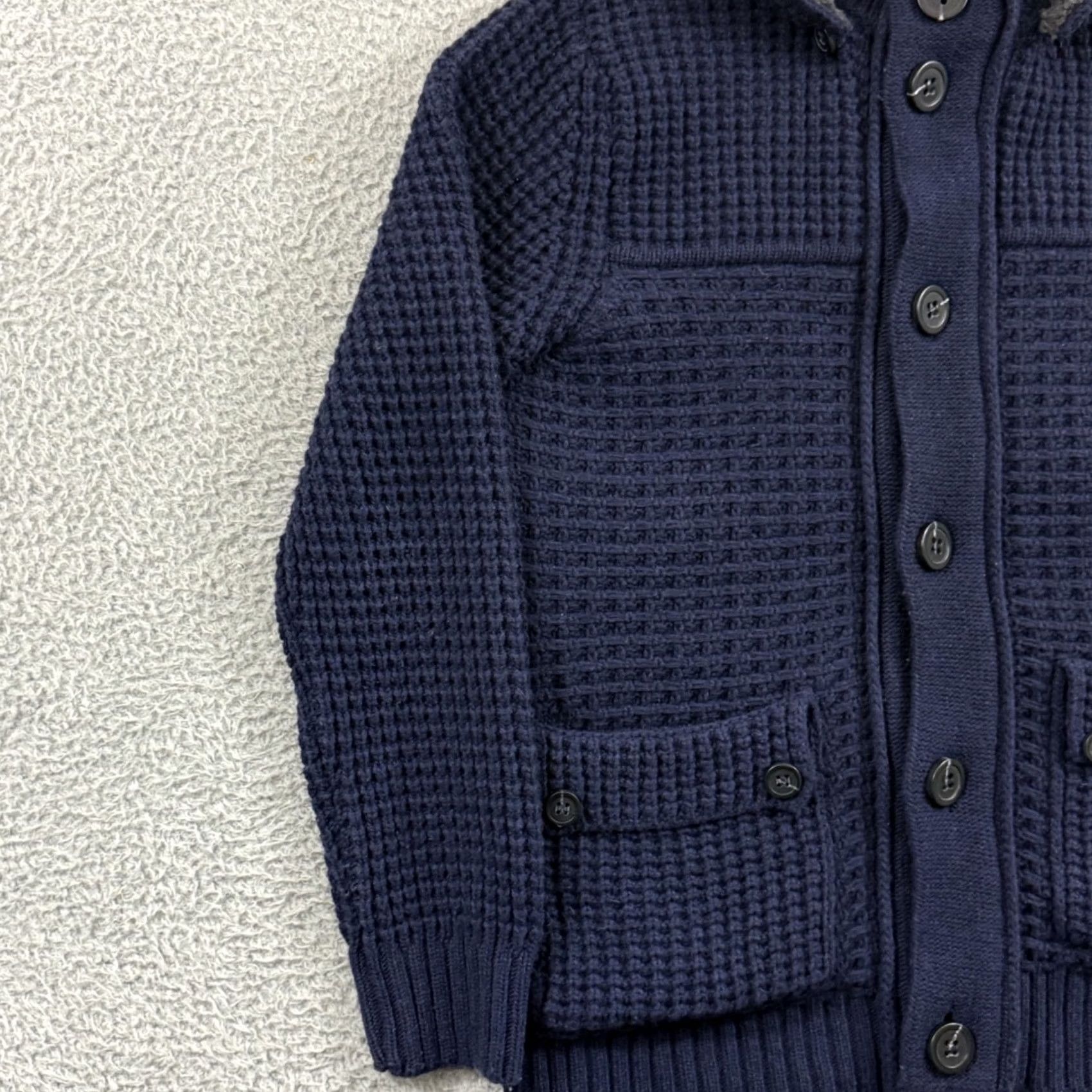 Vintage Emozioni Uomo Cardigan Sweater Mens Small Blue Hooded Button Nylon Wool Italy Size US S / EU 44-46 / 1 - 4 Thumbnail