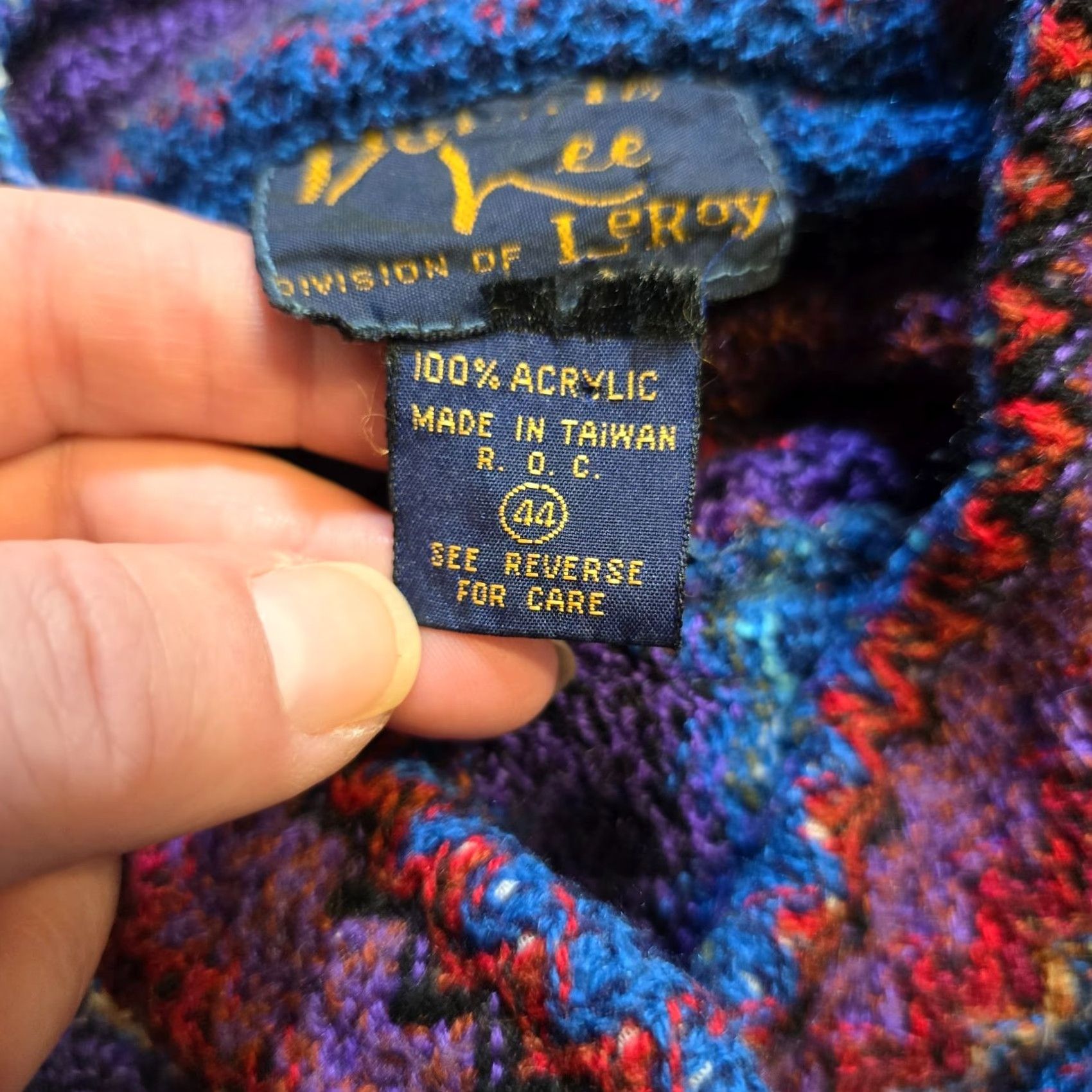 Lee VINTAGE Bonnie Lee Leroy Jacket Womens Size 44 Blue Rainbow Maximalist Art 80s Jacket for Women Cancelled? Size M / US 6-8 / IT 42-44 - 6 Thumbnail