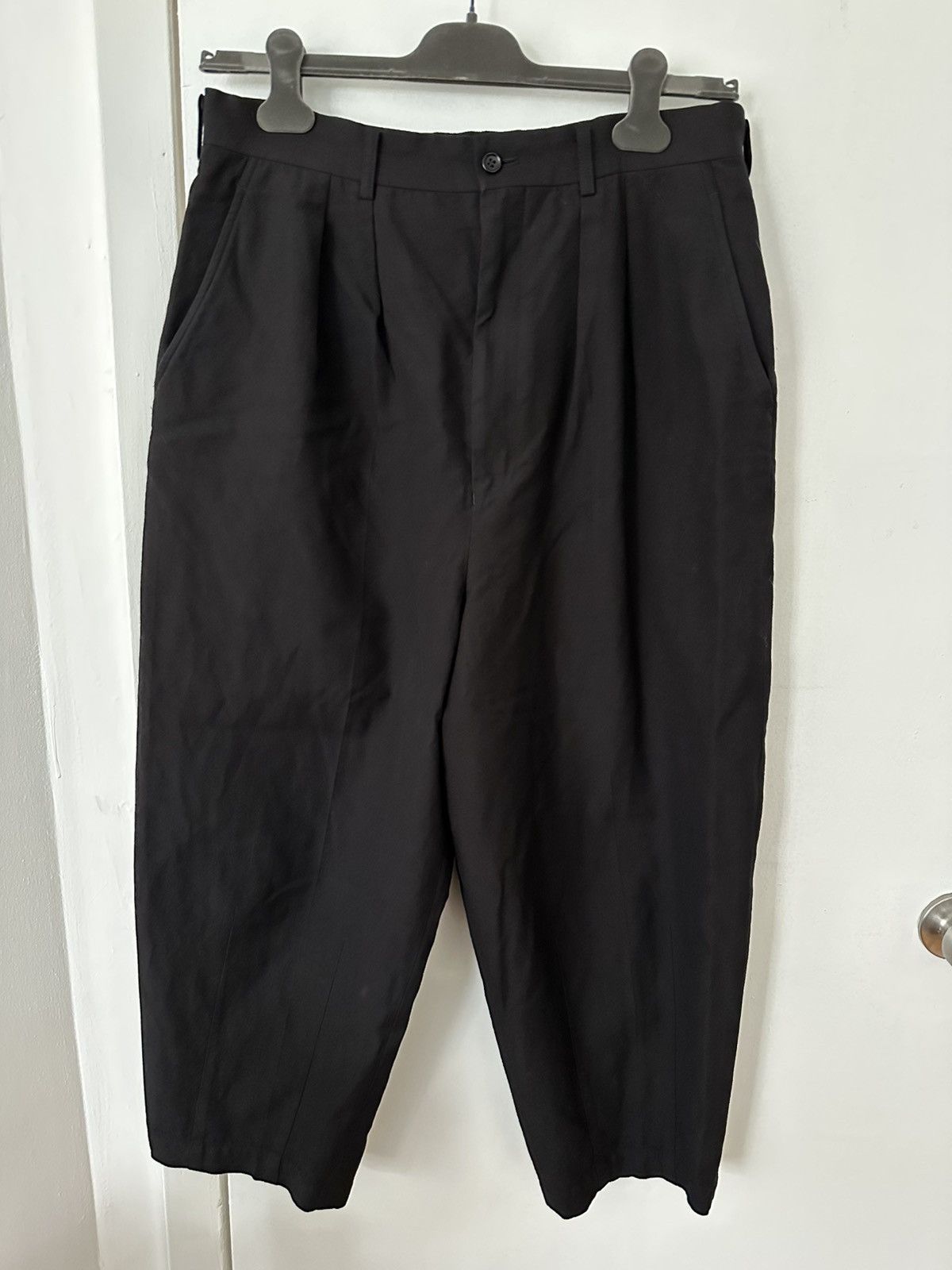 Comme des Garcons Homme Black Wool Gabardine Dyed Trousers Size US 32 / EU 48 - 3 Thumbnail
