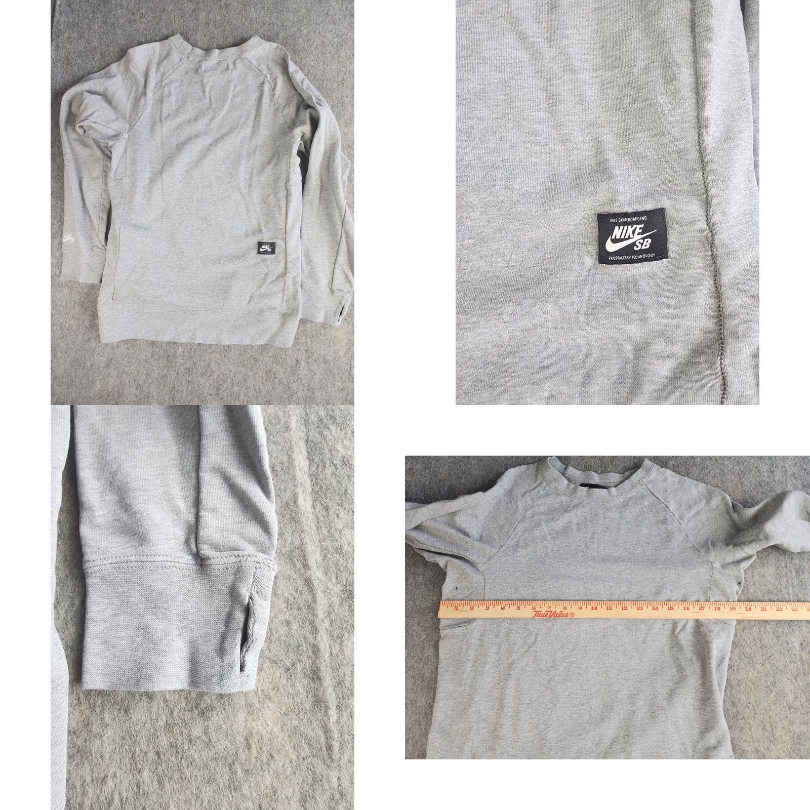 Nike Nike SB Sweatshirt Womens Small Long Sleeve Gray Distressed - Vintage Size S / US 4 / IT 40 - 8 Thumbnail
