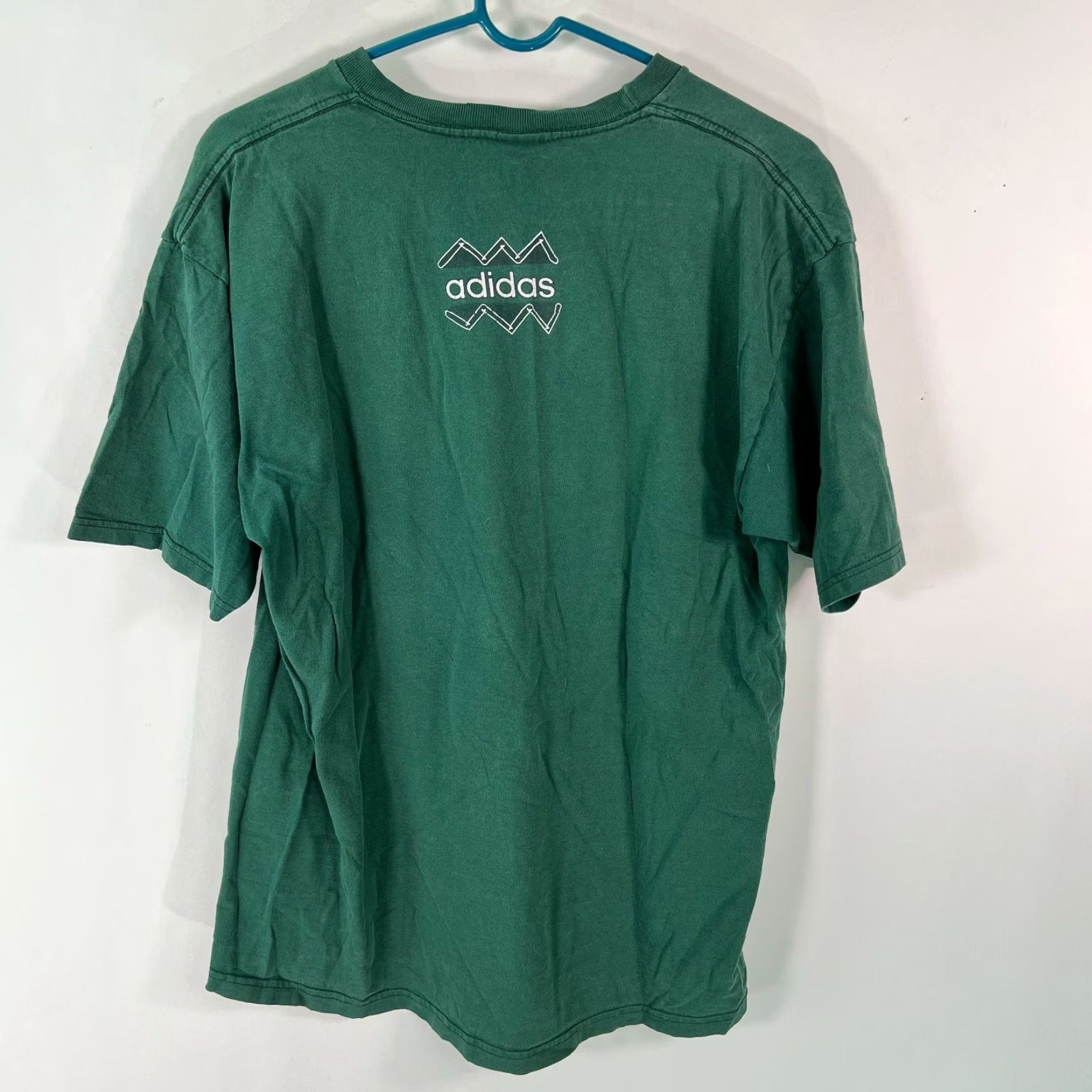 Adidas Adidas T-Shirt Mens Short Sleeve Graphic Green Large Crew Neck 100% Cotton Everyday Casual USA Brand Mens Size US L / EU 52-54 / 3 - 2 Thumbnail