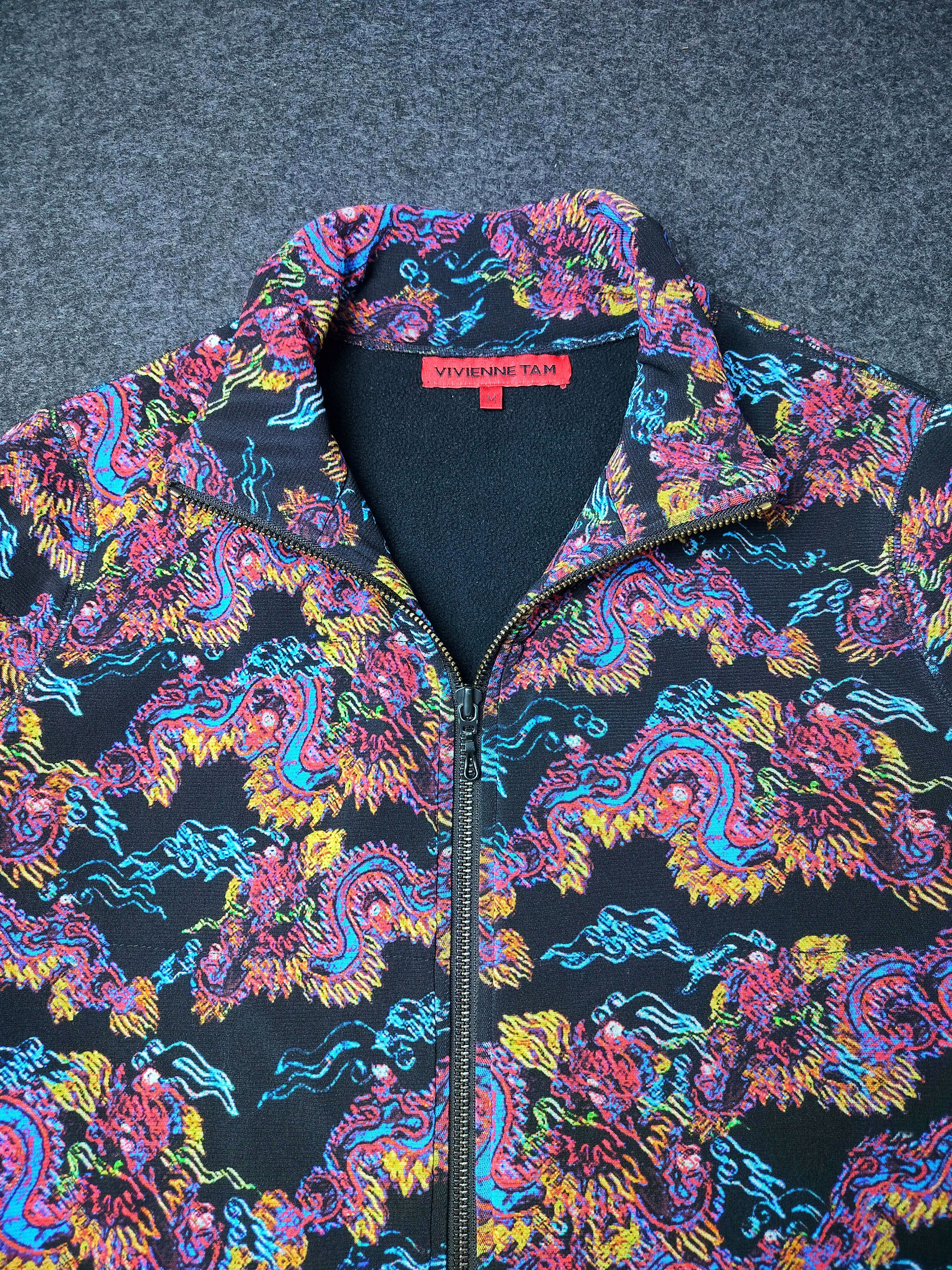Vivienne Tam Rare Vivienne Tam Dragon All Over Print Zip Up Jacket Size M / US 6-8 / IT 42-44 - 8 Thumbnail