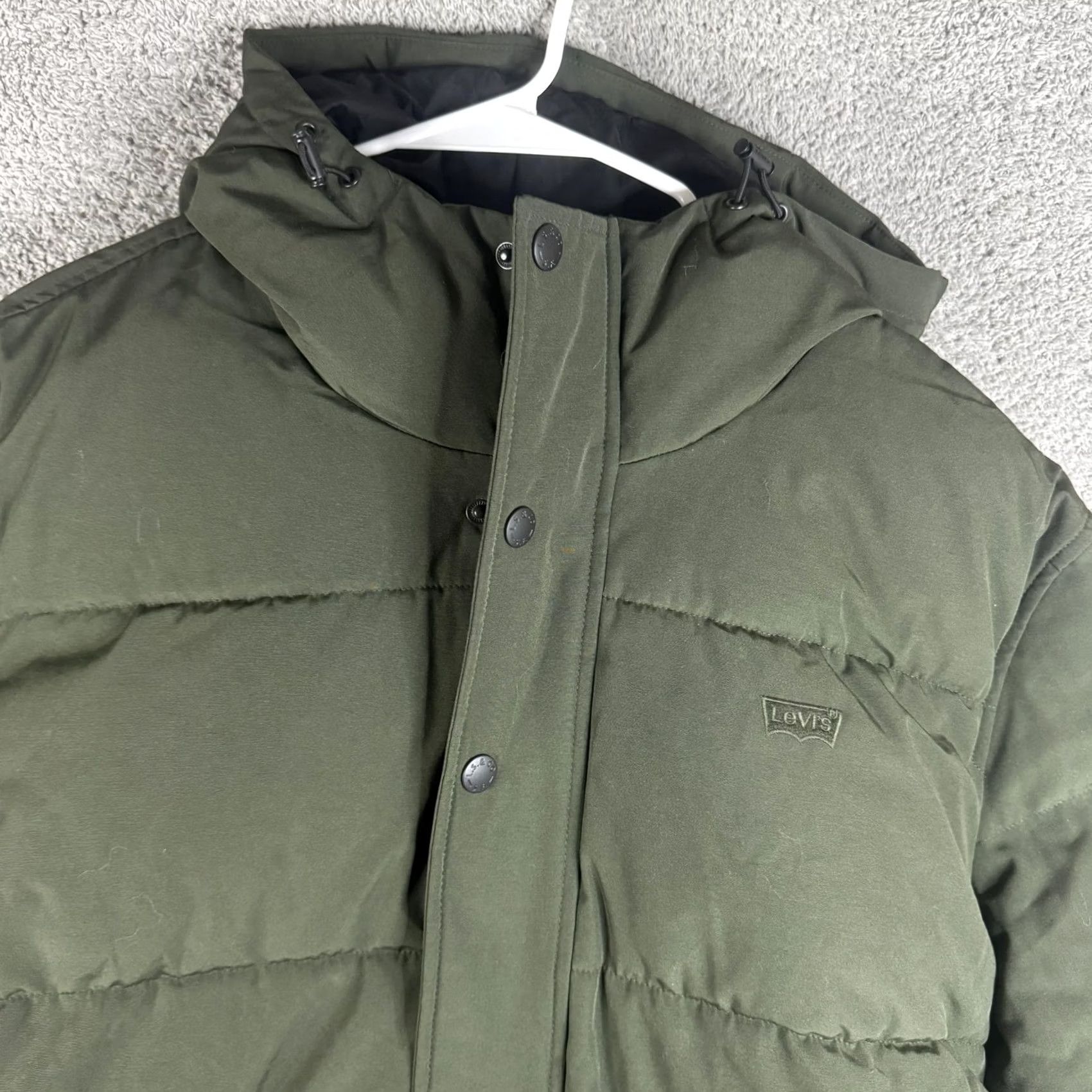Levi's Levi's Coat Mens XL Green Hooded Long Puffer Insulated Winter LM1RP332 Size US XL / EU 56 / 4 - 3 Thumbnail