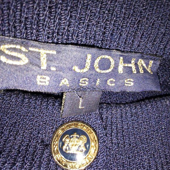 St. John St. John Basics Gold Button Cardigan Sweater Size L / US 10 / IT 46 - 3 Thumbnail