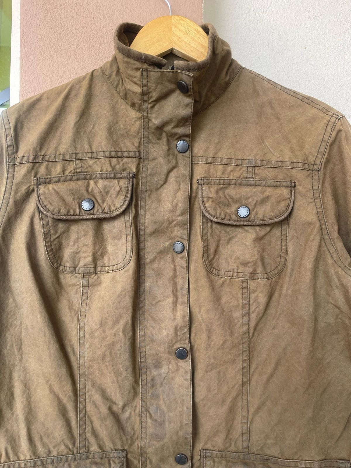Barbour × Vintage Vintage Barbour Utility Waxed Jacket Size L / US 10 / IT 46 - 4 Thumbnail