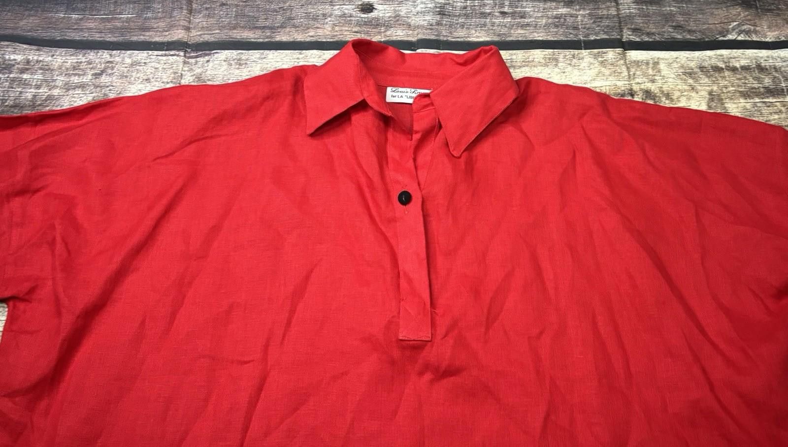 Other Louis Pimon for La Libellule Top Womens 3XL Linen Polo VTG Size 3XL / US 20-22 - 4 Thumbnail