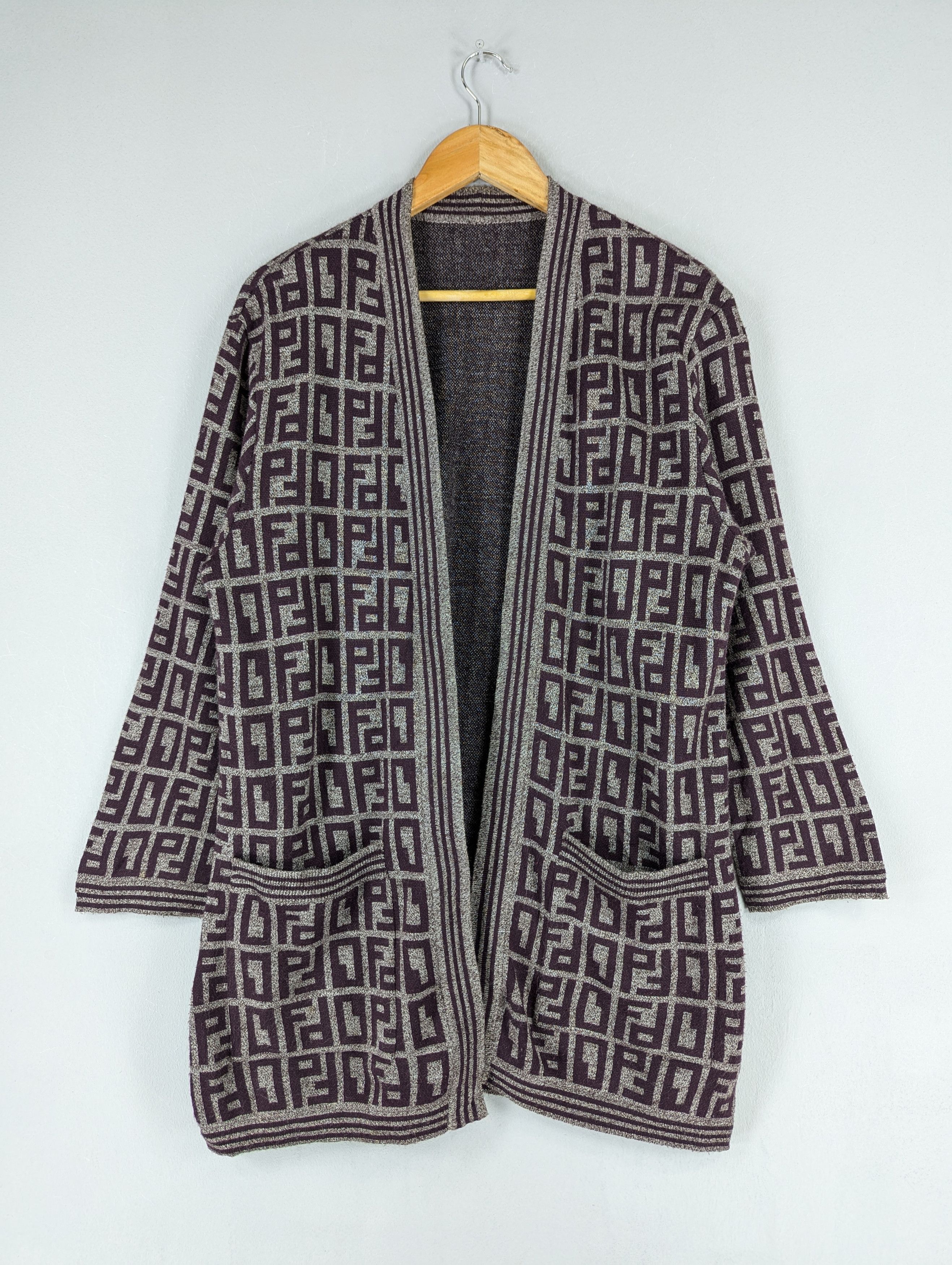 Japanese Brand Vintage Japanese Brand Acrylic Fullprint Cardigan Jacket Size US L / EU 52-54 / 3 - 1 Thumbnail