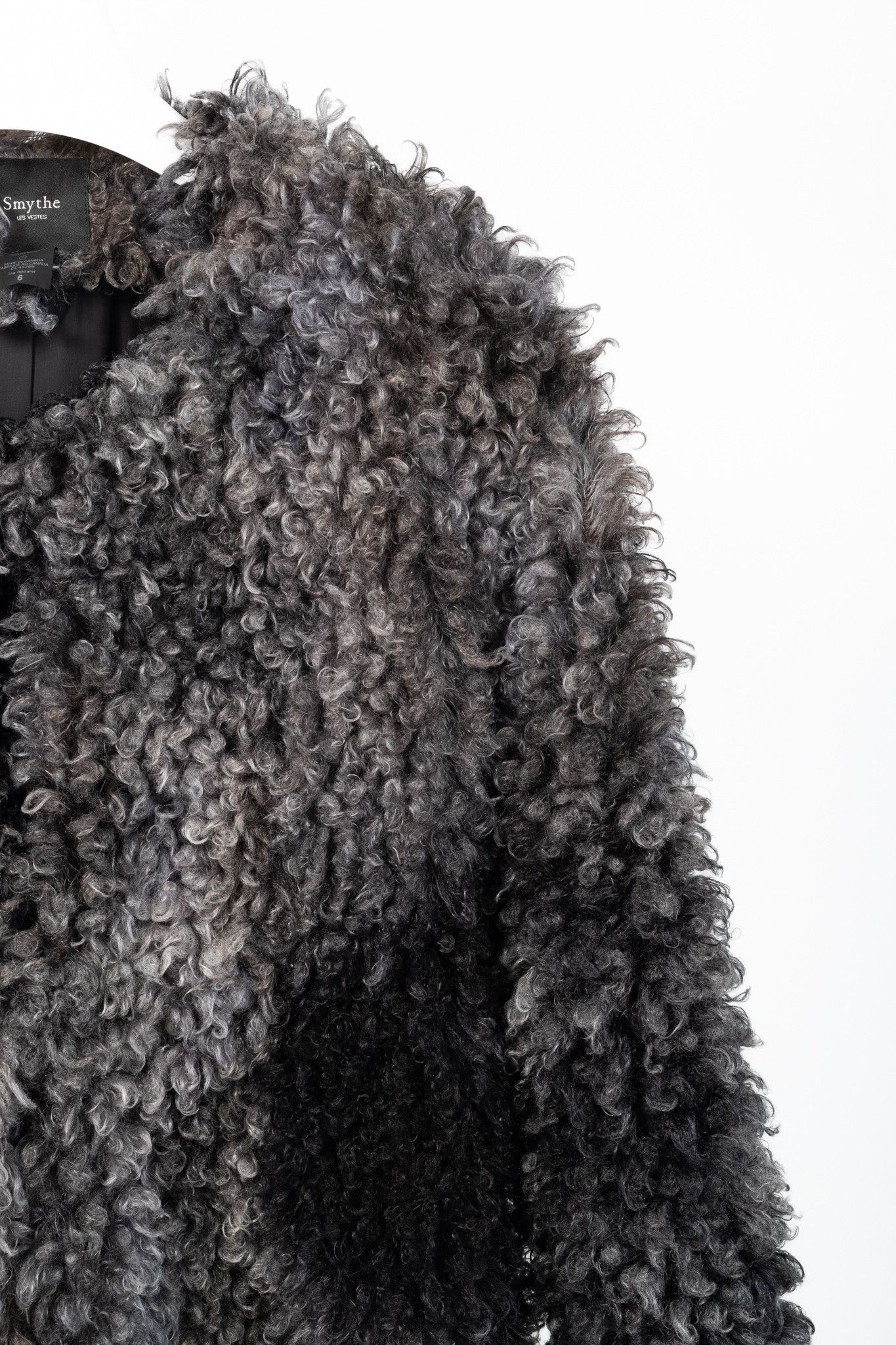 SMYTHE Smythe Chubby Grey Melange Faux Fur Jacket Size M / US 6-8 / IT 42-44 - 5 Thumbnail