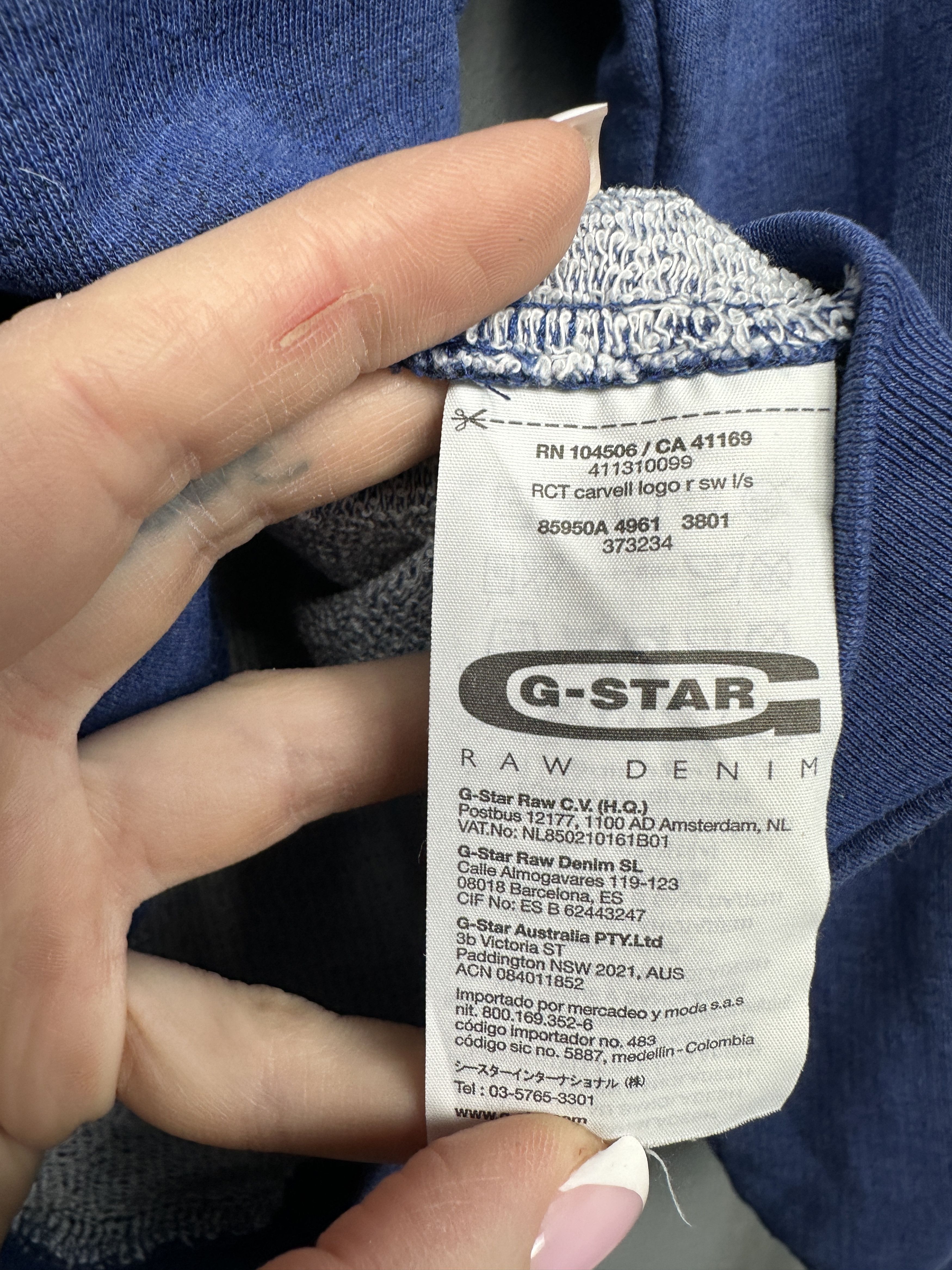 G-Star G Star Raw Mens RCT Carvell Logo Crew Neck Sweatshirt Size US L / EU 52-54 / 3 - 4 Thumbnail