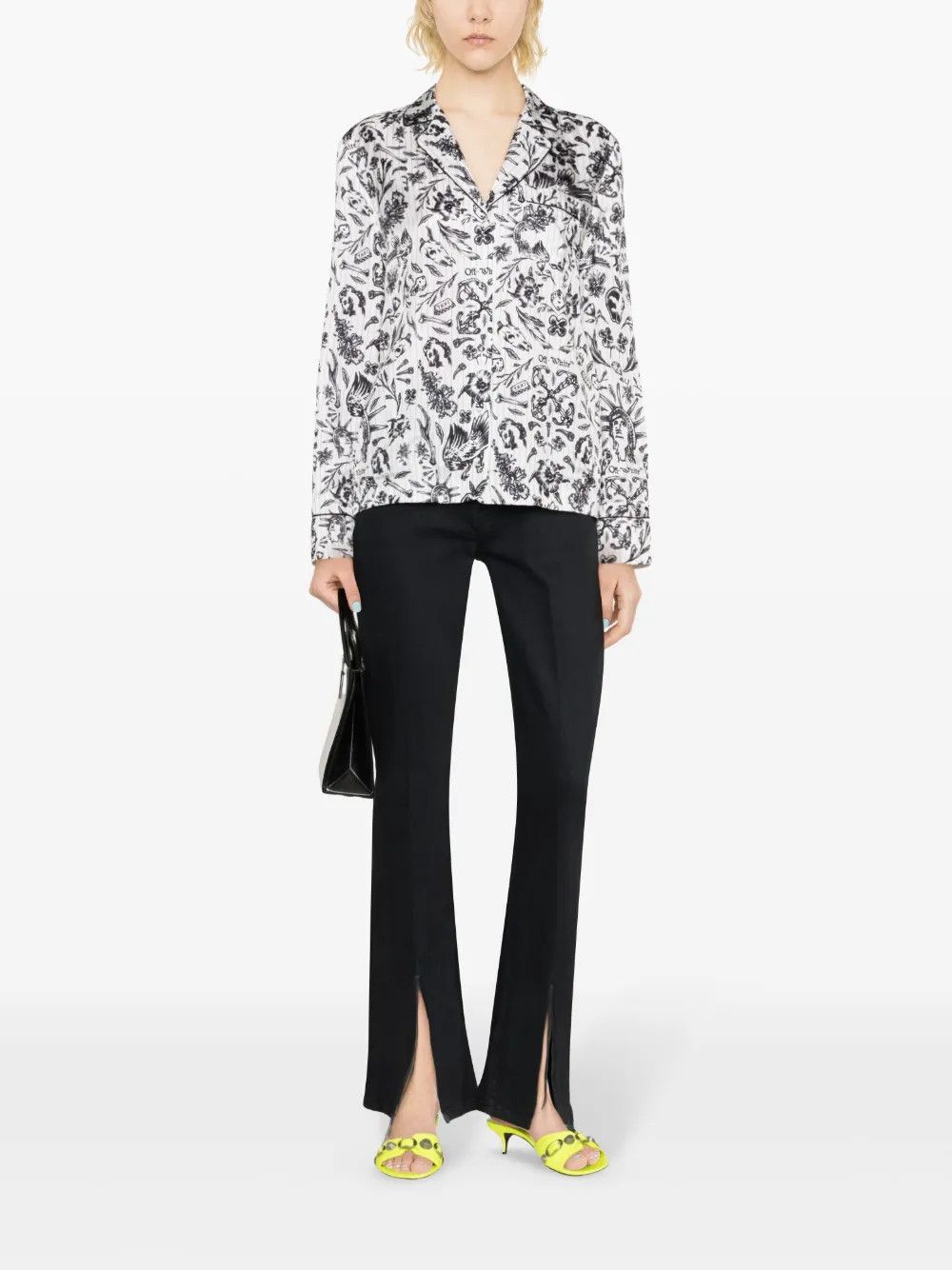 Off-White o1y1225 Patterned Shirt in Black/White Size M / US 6-8 / IT 42-44 - 4 Thumbnail