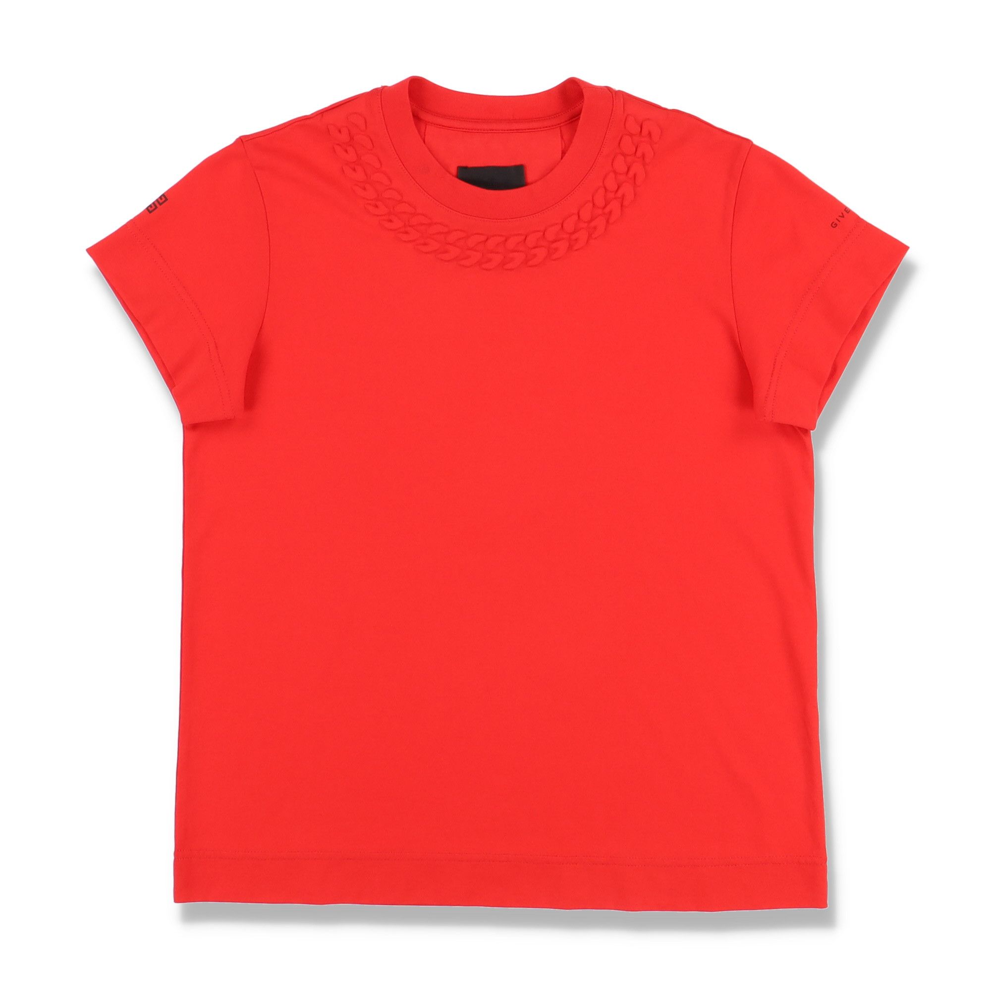 Givenchy Red Chain Embossed Collar T-Shirt Size S / US 4 / IT 40 - 2 Thumbnail