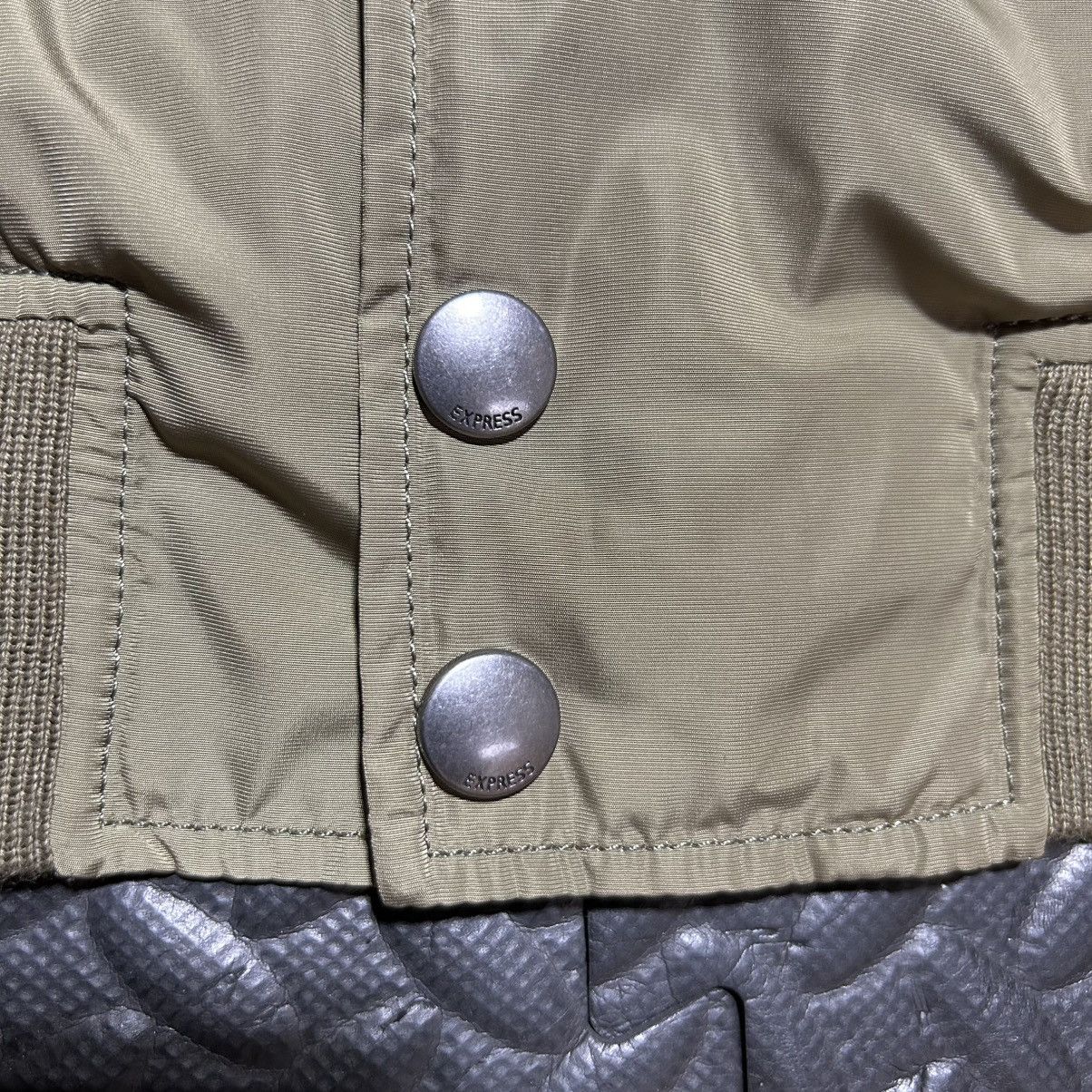Express Express Military Bomber Style Jacket Olive Green Mens 2XL Size US XXL / EU 58 / 5 - 5 Thumbnail