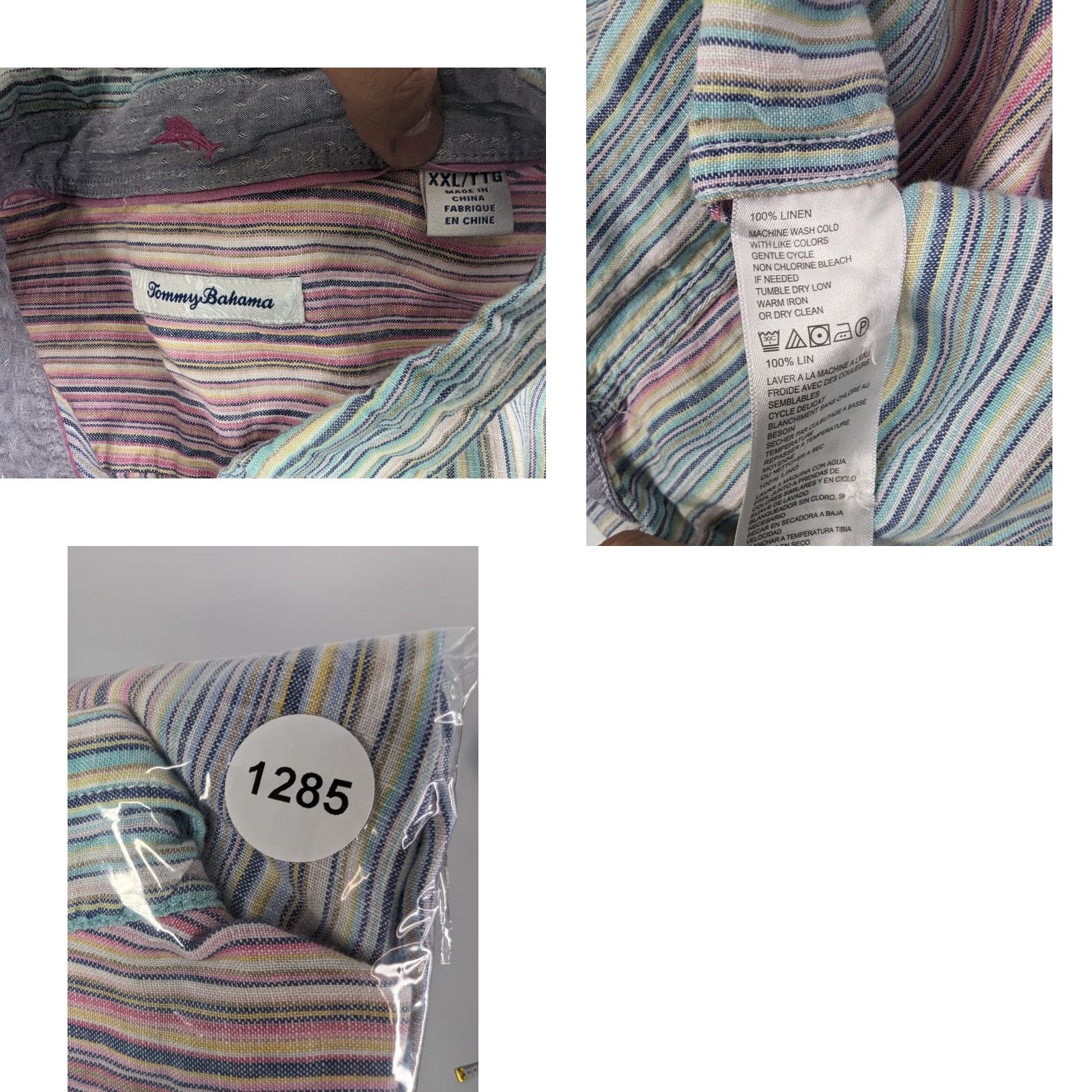 Tommy Bahama Tommy Bahama Shirt Mens 2XL Linen Long Sleeve Button Up Striped Colorful Size US XXL / EU 58 / 5 - 8 Thumbnail