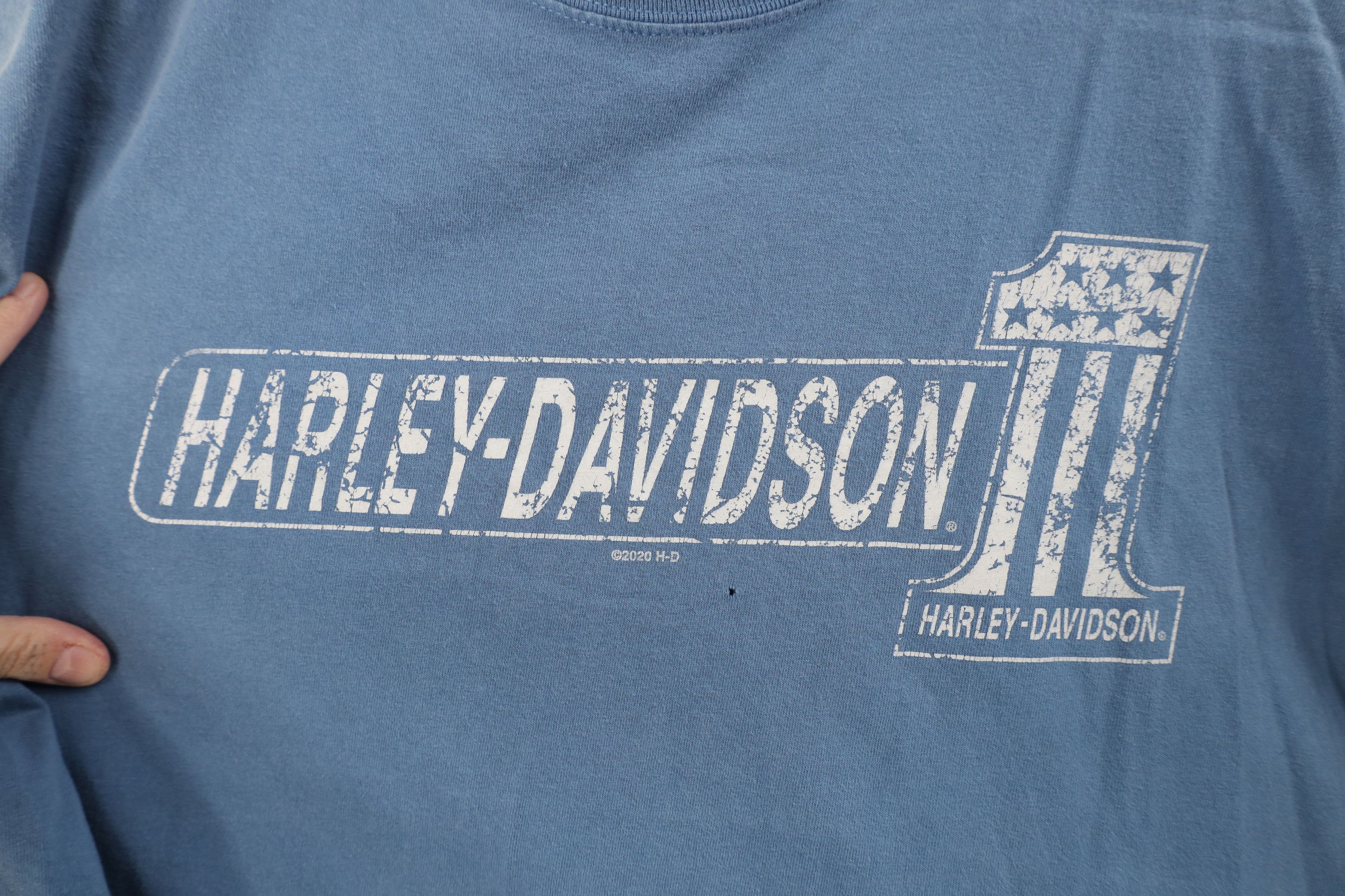 Harley Davidson Harley Davidson Spell Out Horny Toad Texas T-Shirt Blue Size US L / EU 52-54 / 3 - 4 Thumbnail