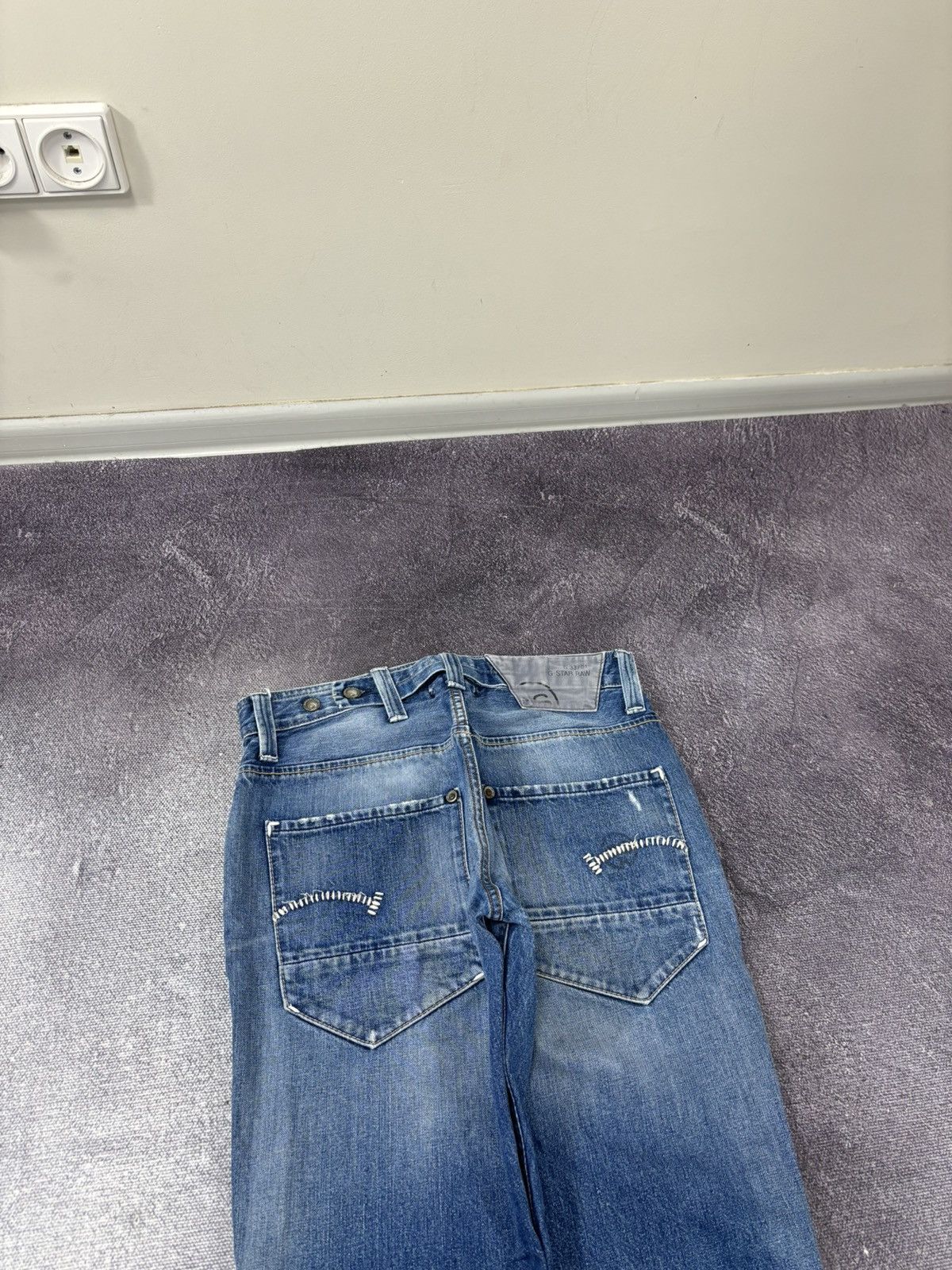 G-Star Vintage G-Star Raw Y2K Faded Blue Avant Garde Denim Jeans Size US 32 / EU 48 - 13 Thumbnail