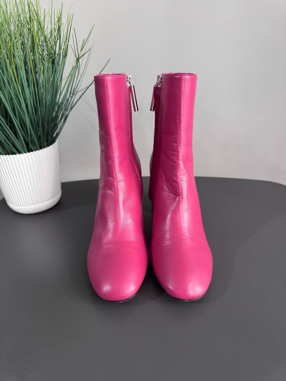 Other Rodo Block Heel Fuchsia Women's Leather Ankle Boots, 37,5 Size US 7.5 / IT 37.5 - 7 Thumbnail