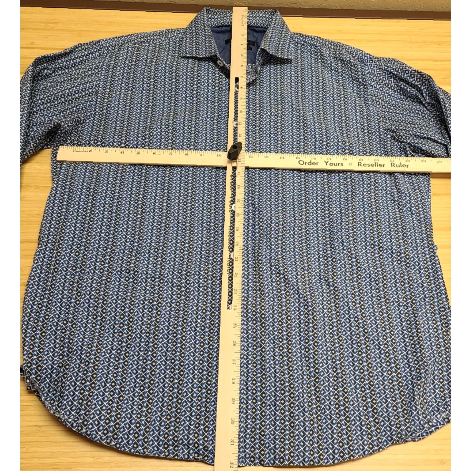BUGATCHI Bugatchi Uomo Shirt Button-Up Classic Fit Long Sleeve Men XL Multicolor Button Front Collared Spread Knit 100% Cotton Apparel Size US XL / EU 56 / 4 - 5 Thumbnail