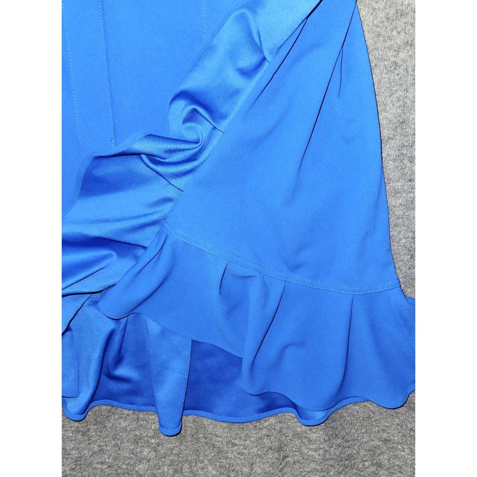 Calvin Klein Calvin Klein Dress Womens 8 Blue Sleeveless Ruffle Hem Belted Sheath Midi Elegant Size M / US 6-8 / IT 42-44 - 7 Thumbnail