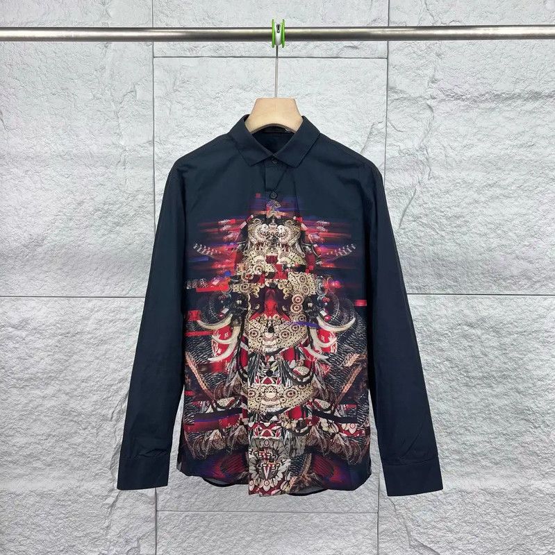 Givenchy Givenchy Black Cotton Long Sleeve Shirt for Men 0089 Size US M / EU 48-50 / 2 - 1 Thumbnail