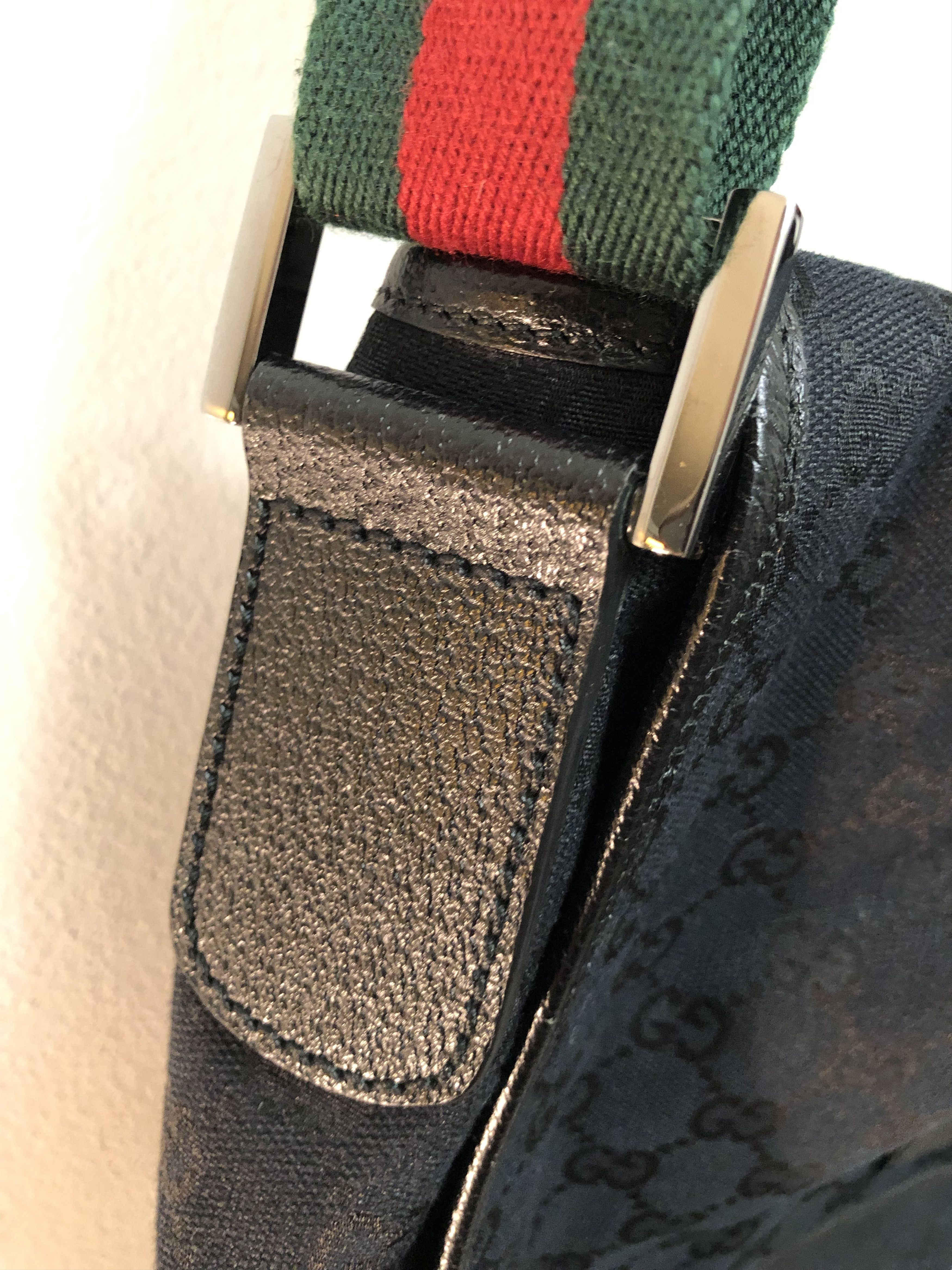 Gucci Gucci GG Monogram Web Canvas Messenger Bag Black Size ONE SIZE - 9 Thumbnail