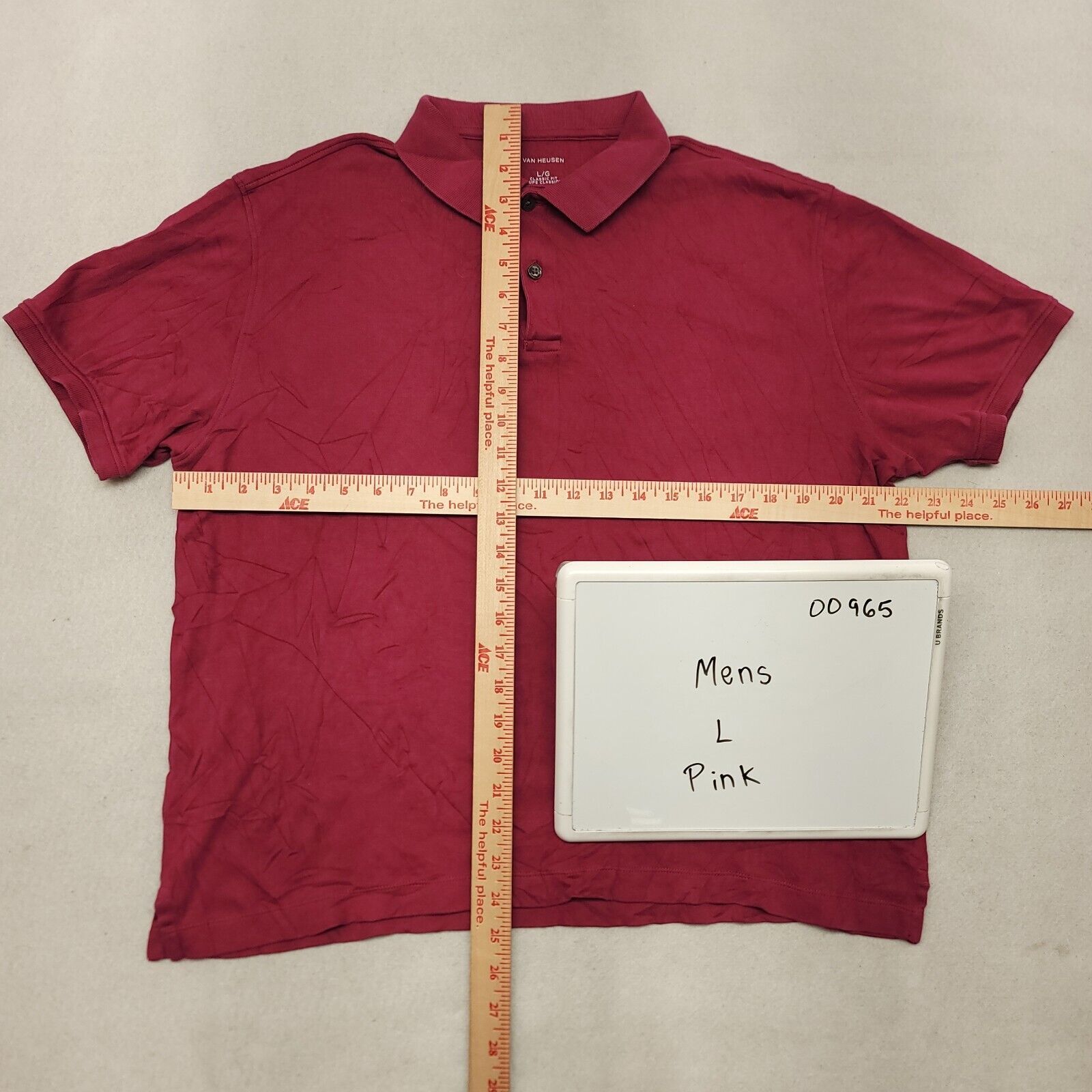 Van Heusen Van Heusen Casual Pullover Polo Shirt Adult Mens Size L Pink Size US L / EU 52-54 / 3 - 9 Thumbnail