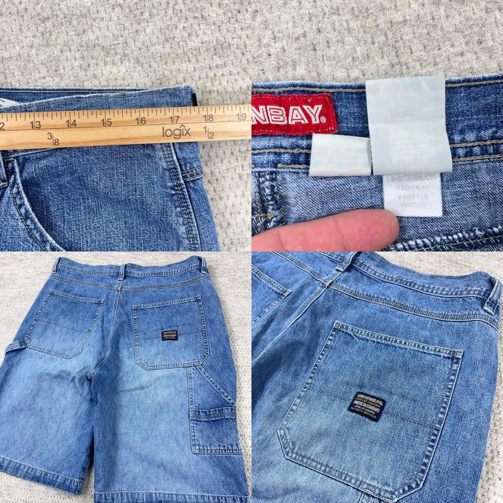 Vintage VINTAGE Unionbay Carpenter Shorts Men 36 Jorts Baggy Skate Workwear Faded Denim Blue 90s Grunge Hip Hop Rockabilly Casual Everyday Mens Size US 36 / EU 52 - 8 Thumbnail