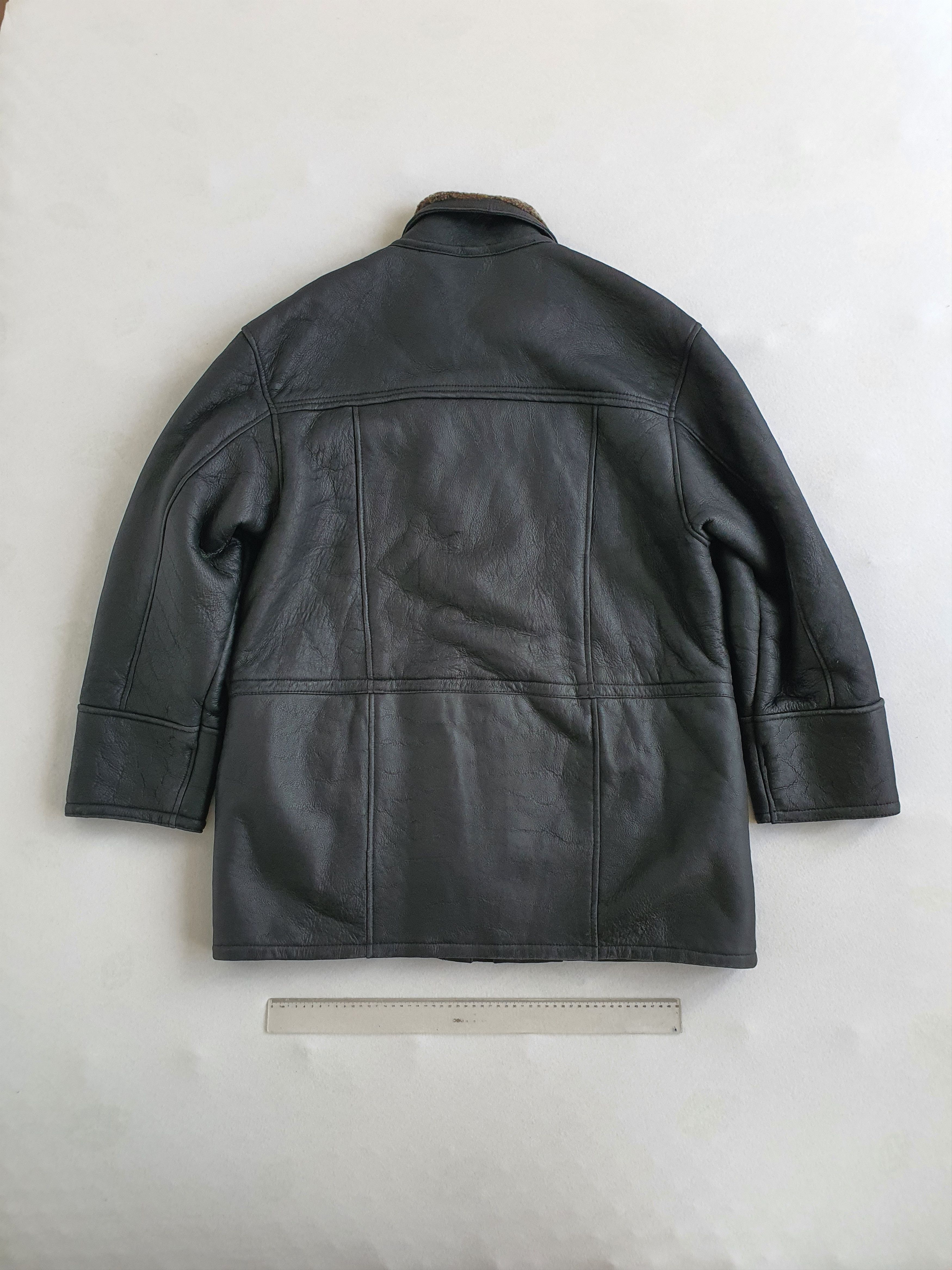 Genuine Leather Heavy Lined Shearling Leather Jacket 3/4 Car Coat - Sz EU 56 Size US XL / EU 56 / 4 - 2 Thumbnail