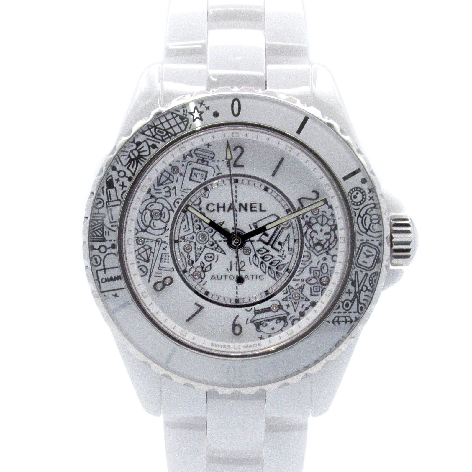 Chanel Chanel J12-20 12P Diamond Mens Watch Automatic Winding Ceramic White Size ONE SIZE - 1 Thumbnail