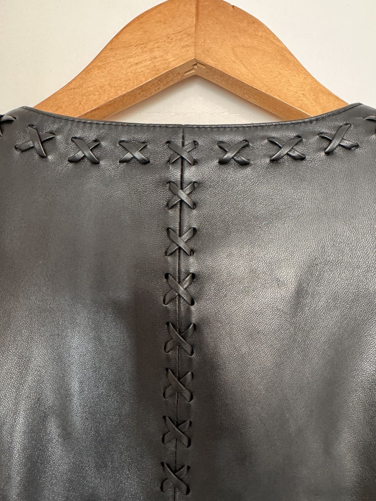 Other Caché Black Leather Fringe Jacket US 4 Western Boho Zip Size S / US 4 / IT 40 - 16 Thumbnail