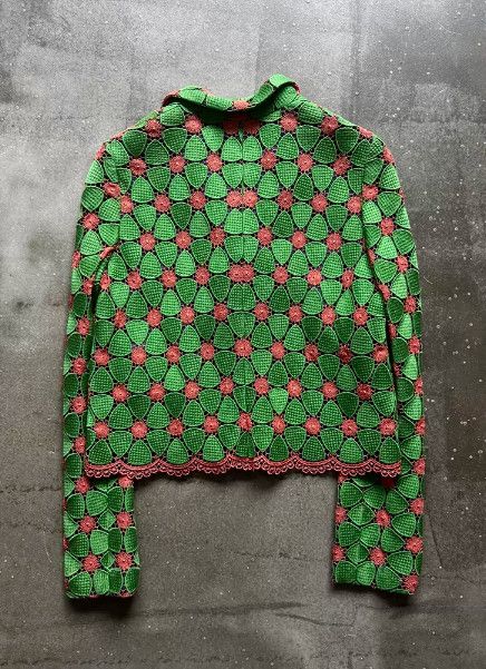 Comme des Garcons robe de chambre AD2000 Crochet Embroidered High-Waist Jacket Size US M / EU 48-50 / 2 - 2 Thumbnail